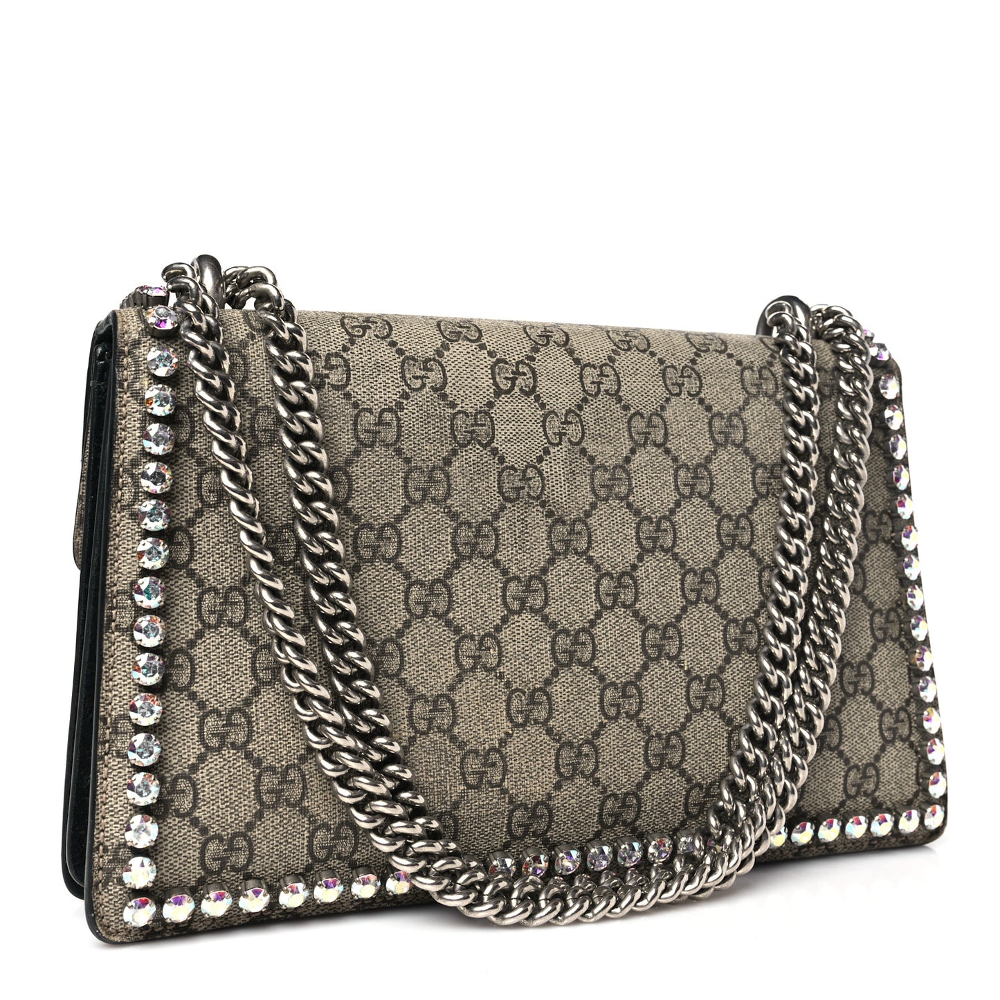 GG Supreme Monogram Crystal Small Dionysus Shoulder Bag Black