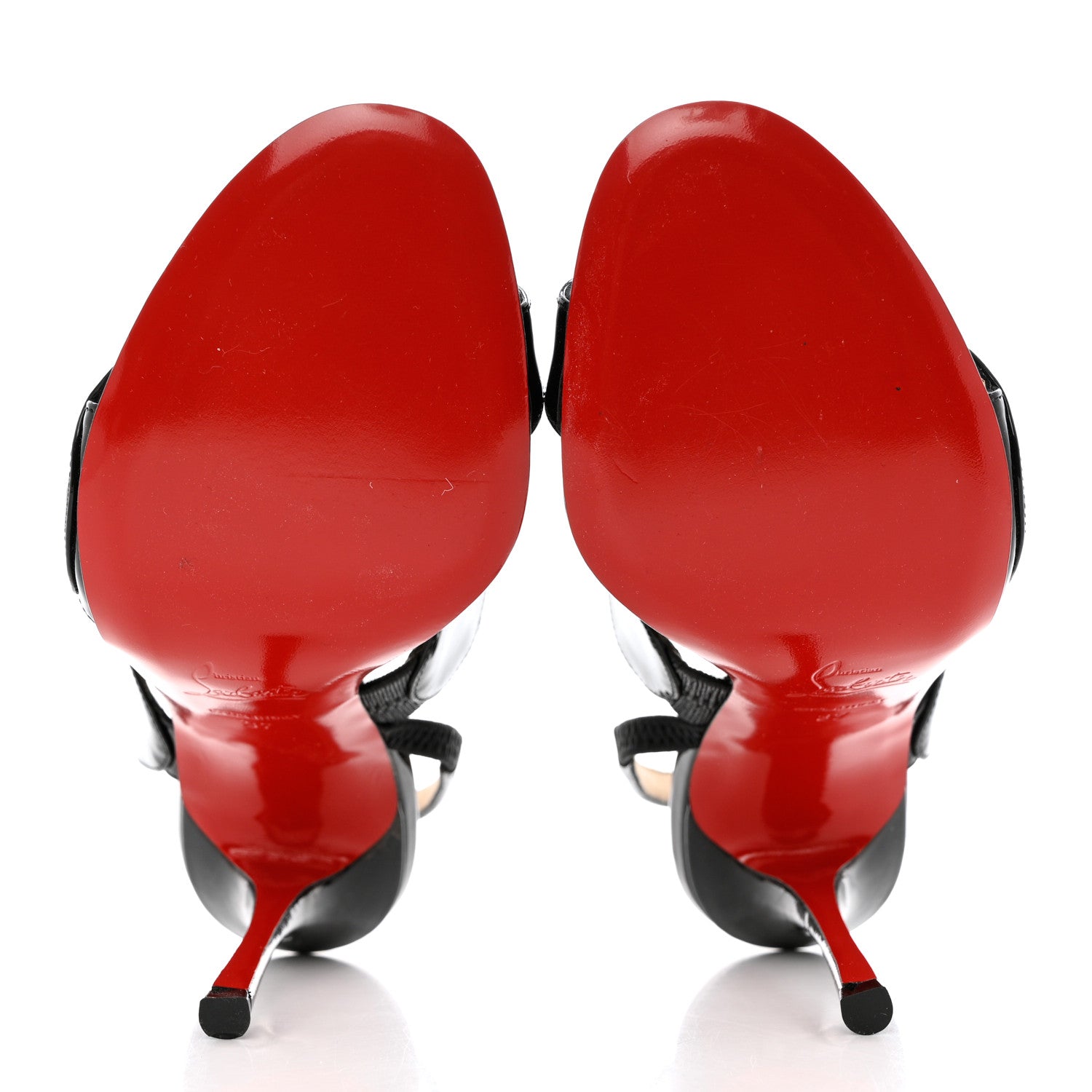 Christian Louboutin Patent Vavazou Asymmetric 100 Strappy Sandals 37 Black 5 of 9