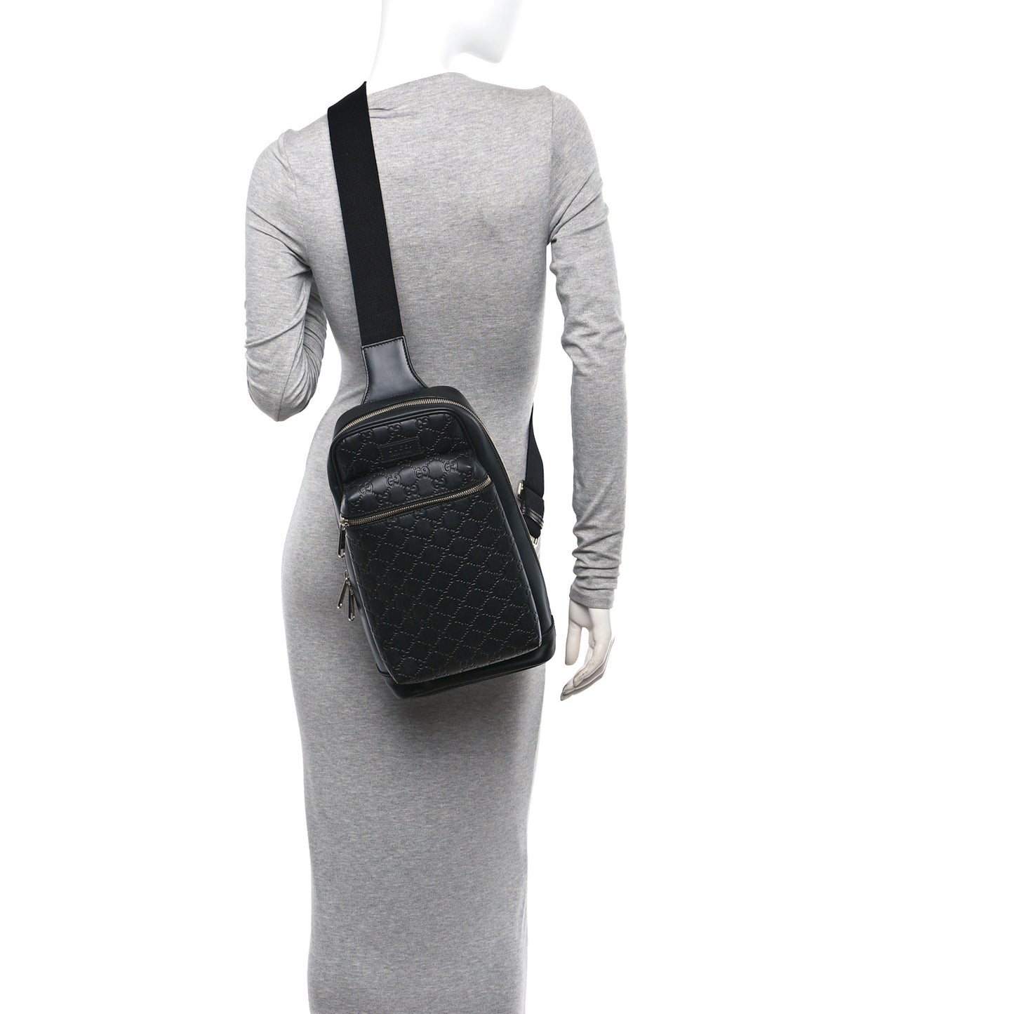 Guccissima Sling Backpack Black