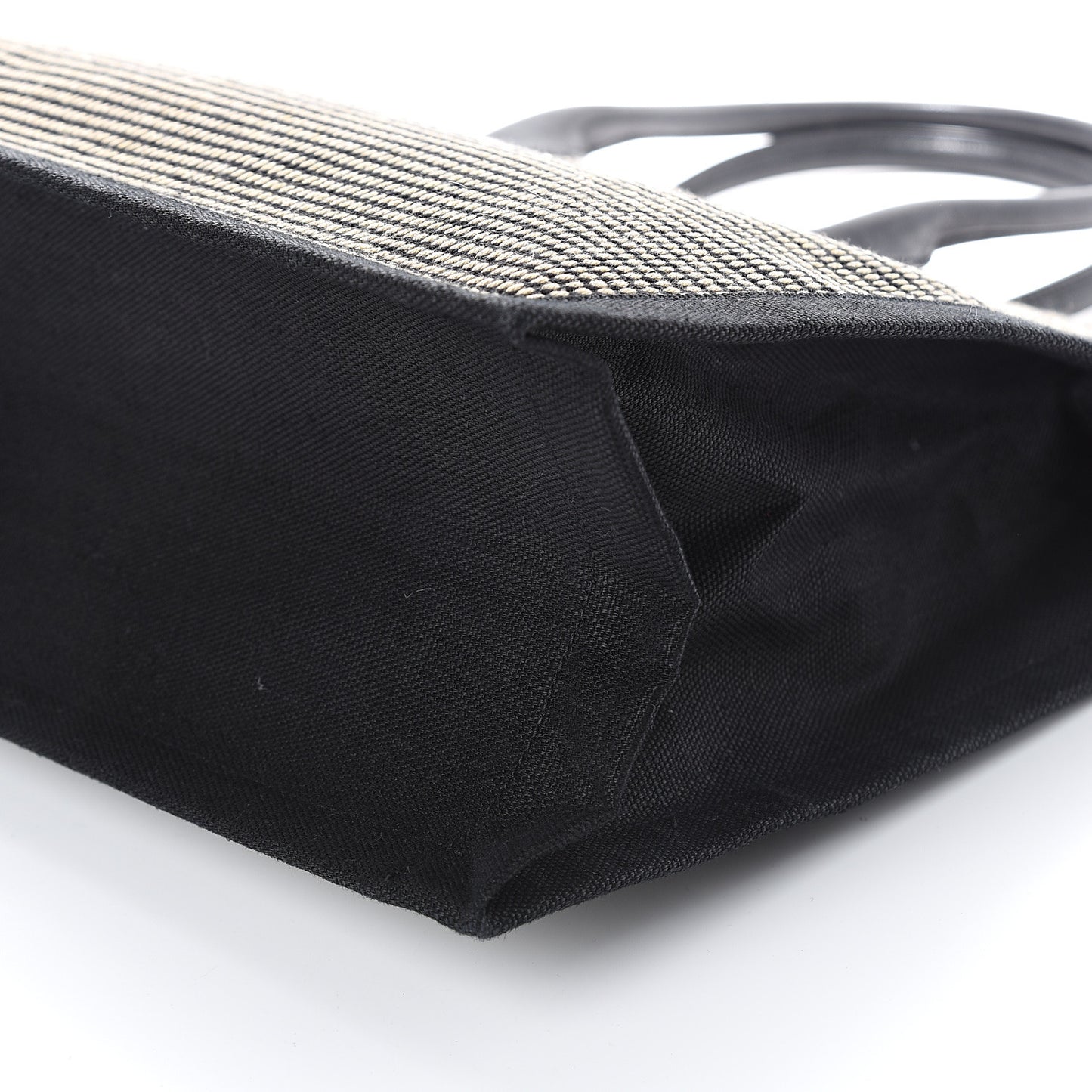 Embroidered Cotton Linen Rive Gauche Noe Tote Black Beige