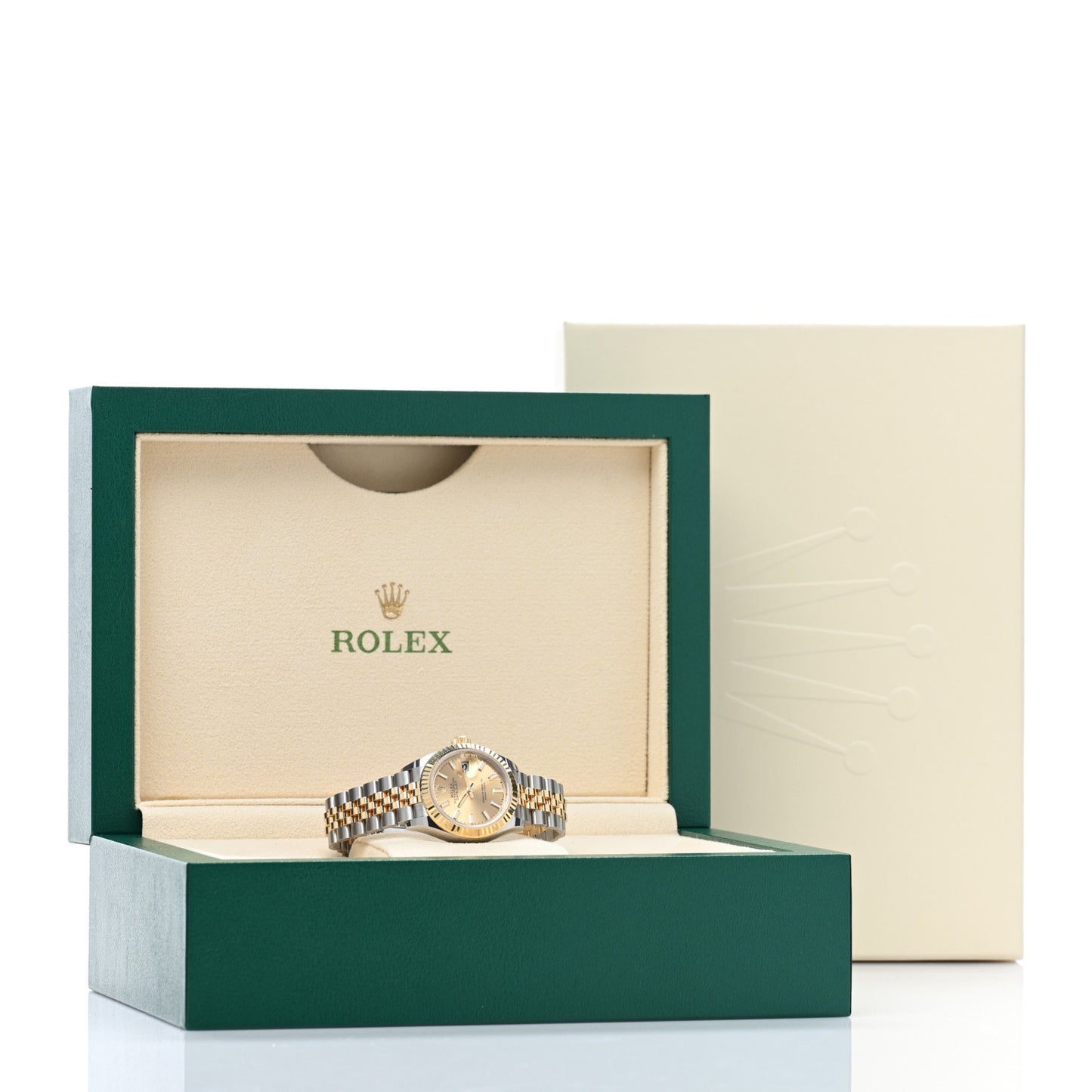 Stainless Steel 18K Yellow Gold 28mm Oyster Perpetual Datejust Watch Champagne 279173