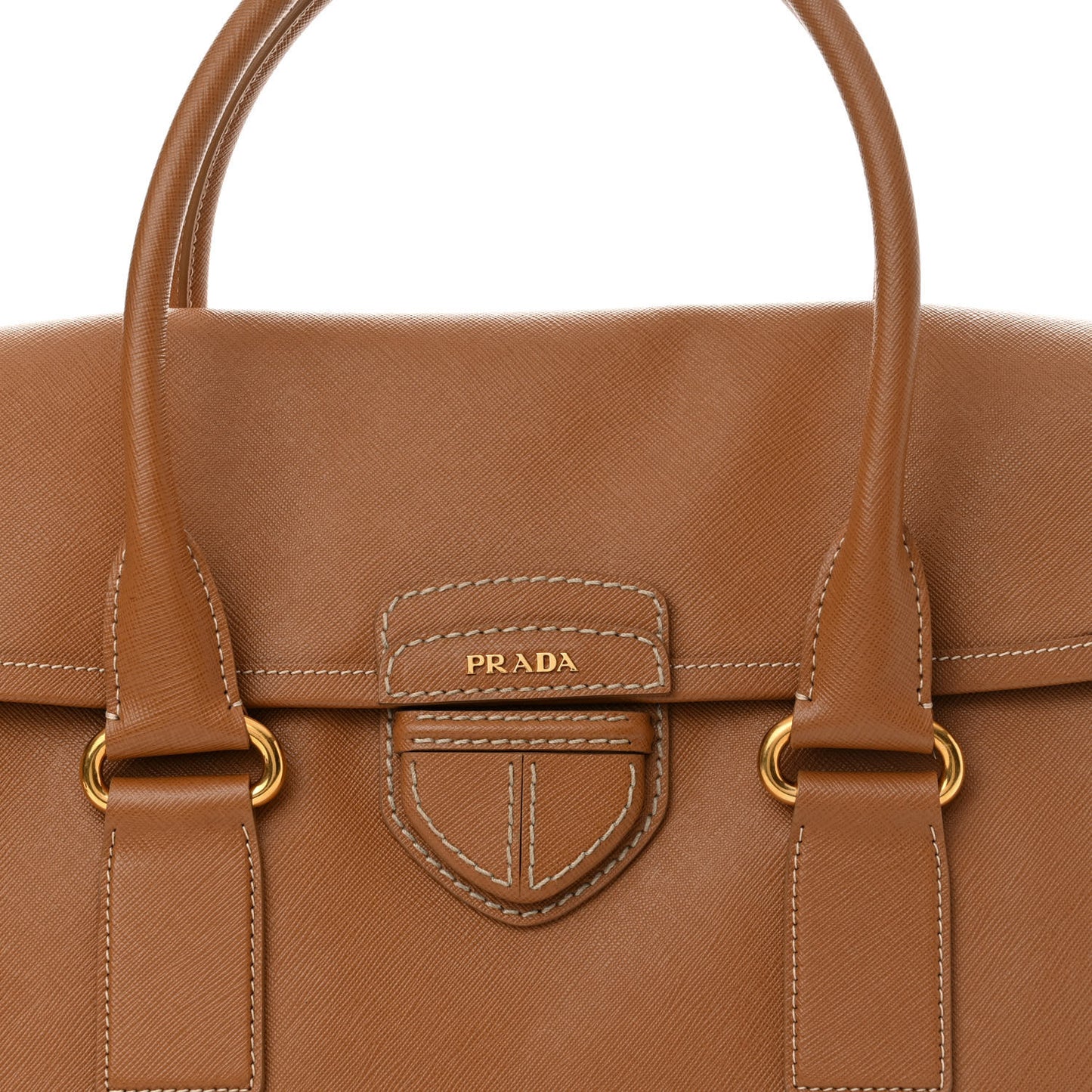 Saffiano Flap Tote Caramel