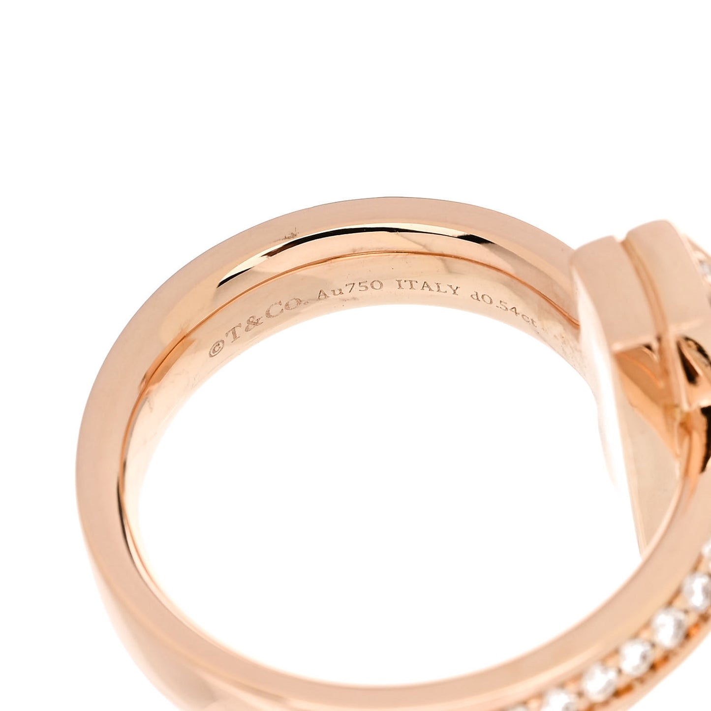 18K Rose Gold Diamond Wide T T1 Wide Ring 51 5.75