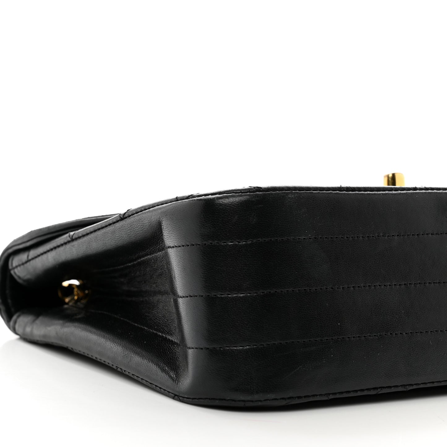 Lambskin Quilted Small Single Flap Black
