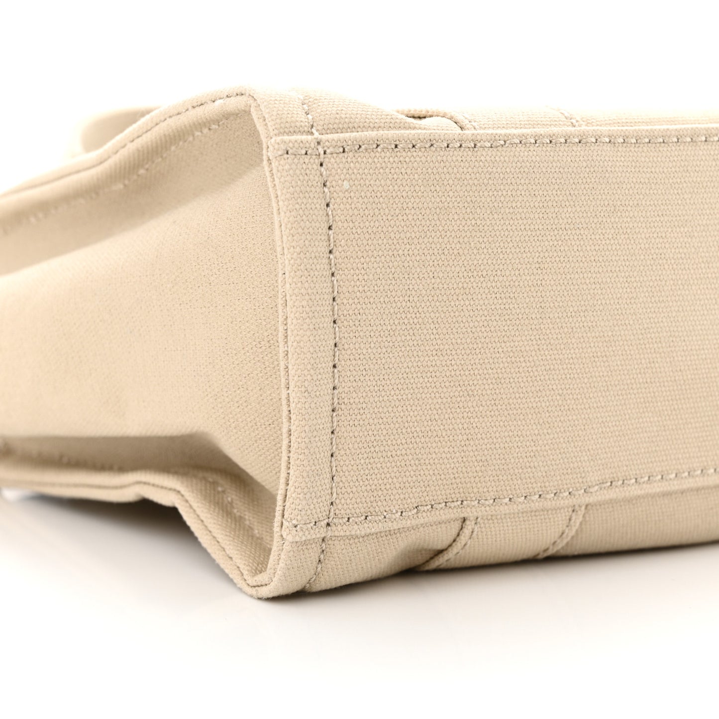 Cotton Canvas Colorblock Small The Traveler Tote Bag Beige Multicolor