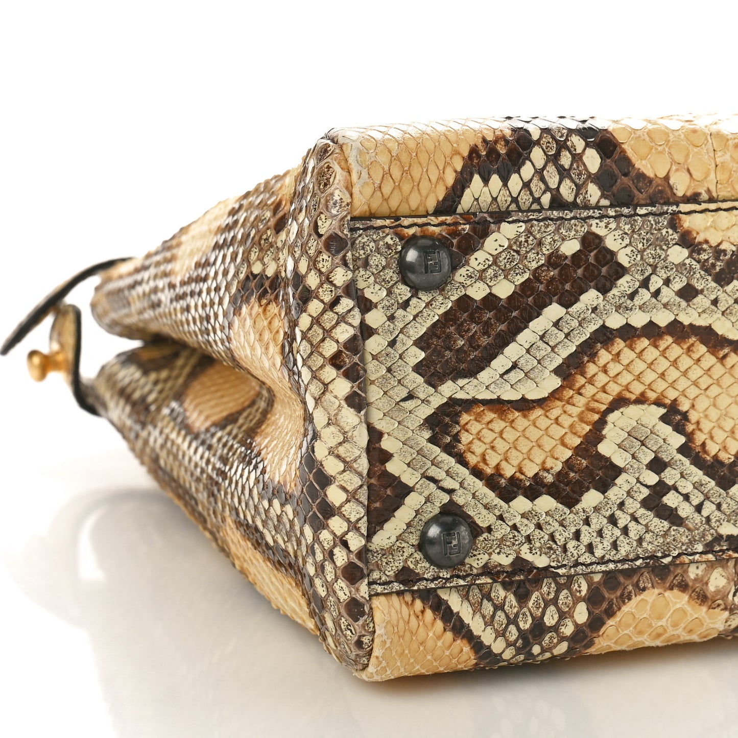 Snakeskin Medium Peekaboo Iconic Satchel Tan