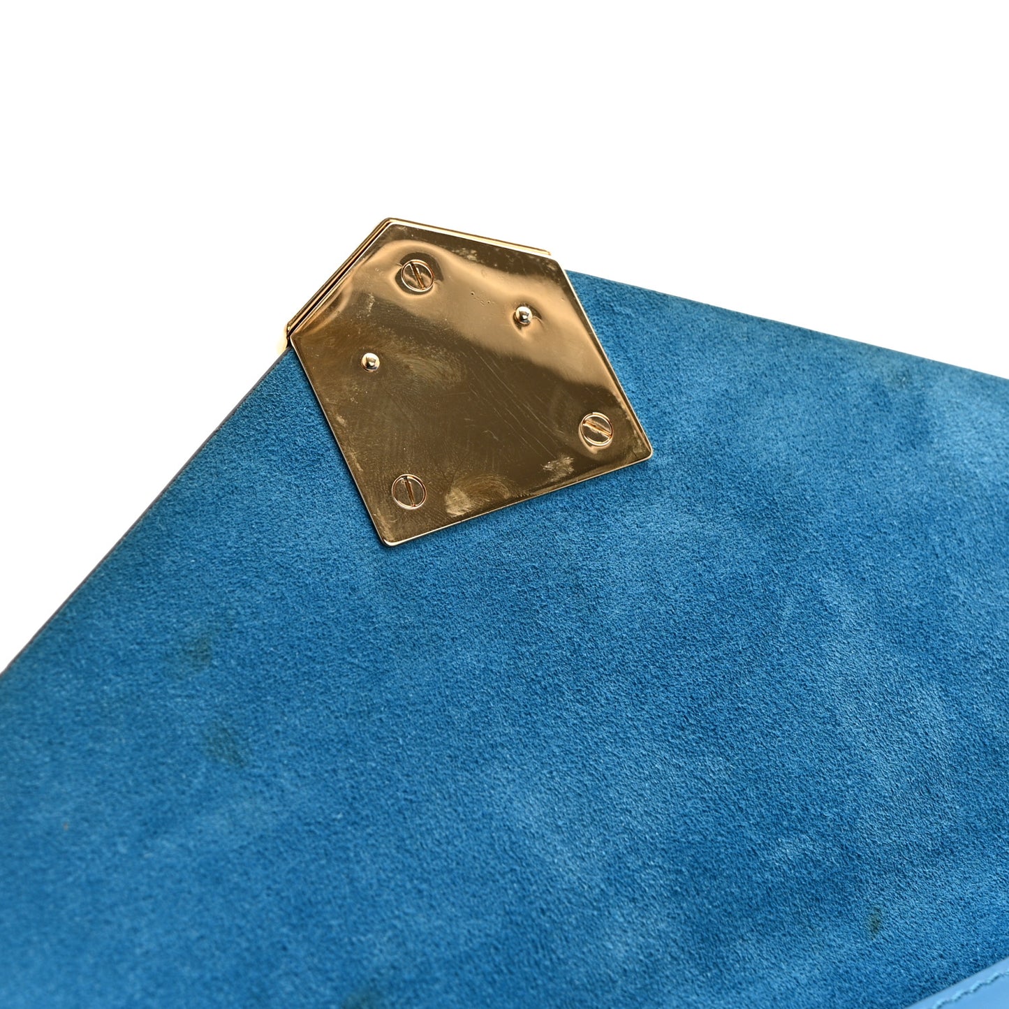 Calfskin Lockett Envelope Clutch Robot Blue
