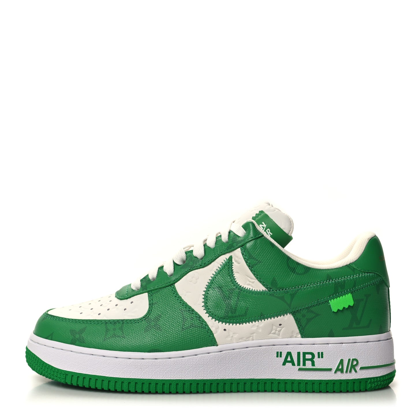 X NIKE AIR FORCE 1 Calfskin Monogram Mens Low Top Sneakers 8.5 Green