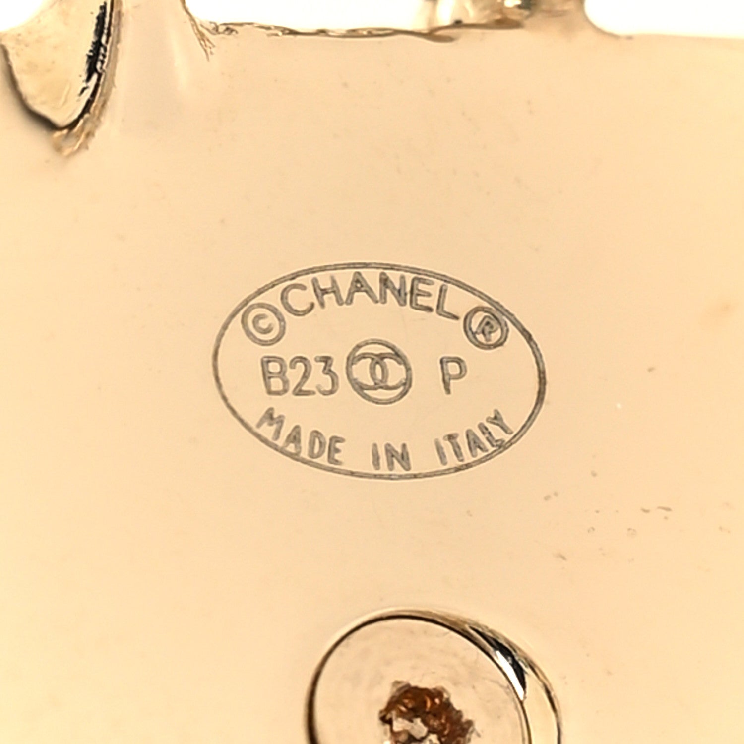 Chanel Crystal CC Hoop Earrings Gold 4 of 5