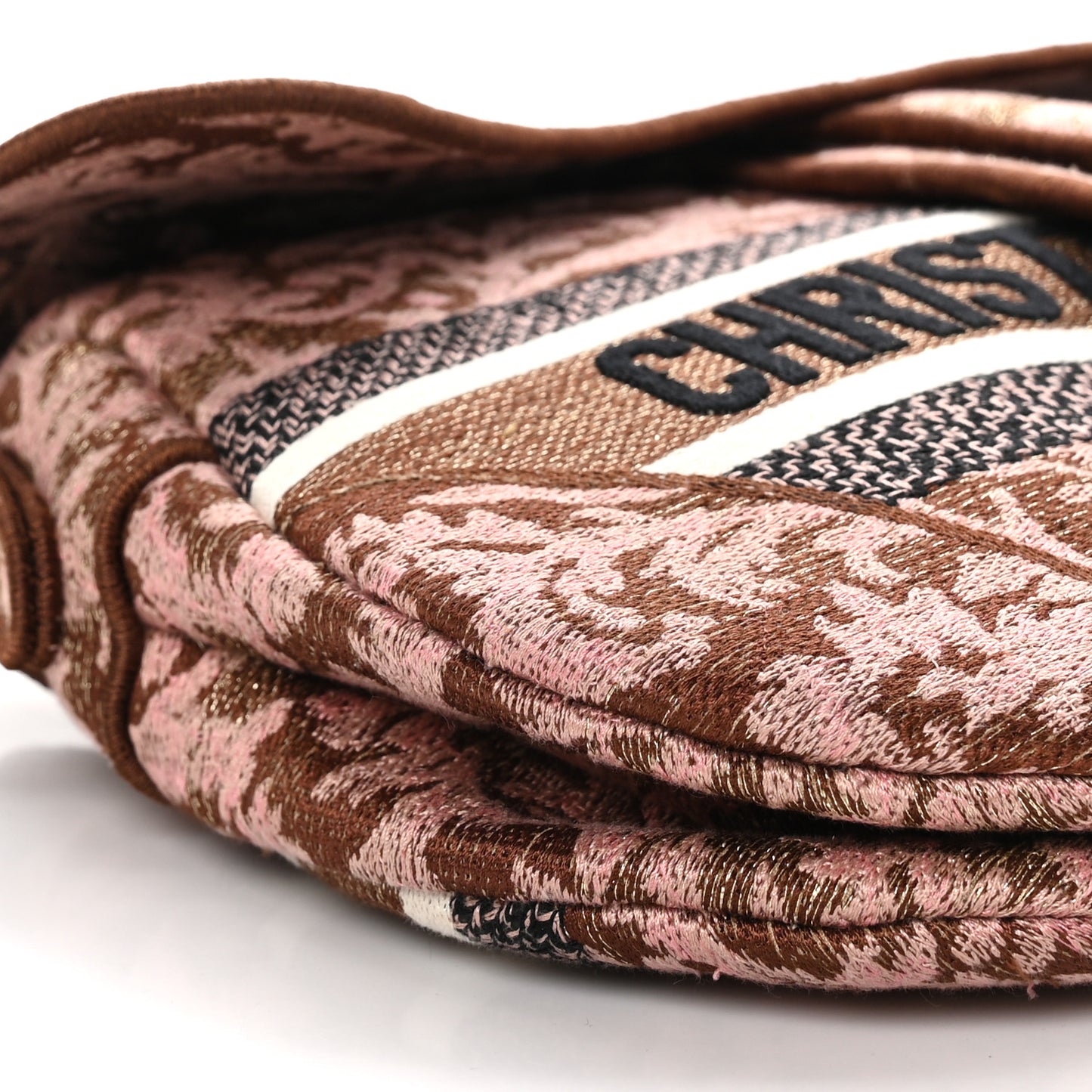 Canvas Embroidered Dioriviera Saddle Bag Metal Rose