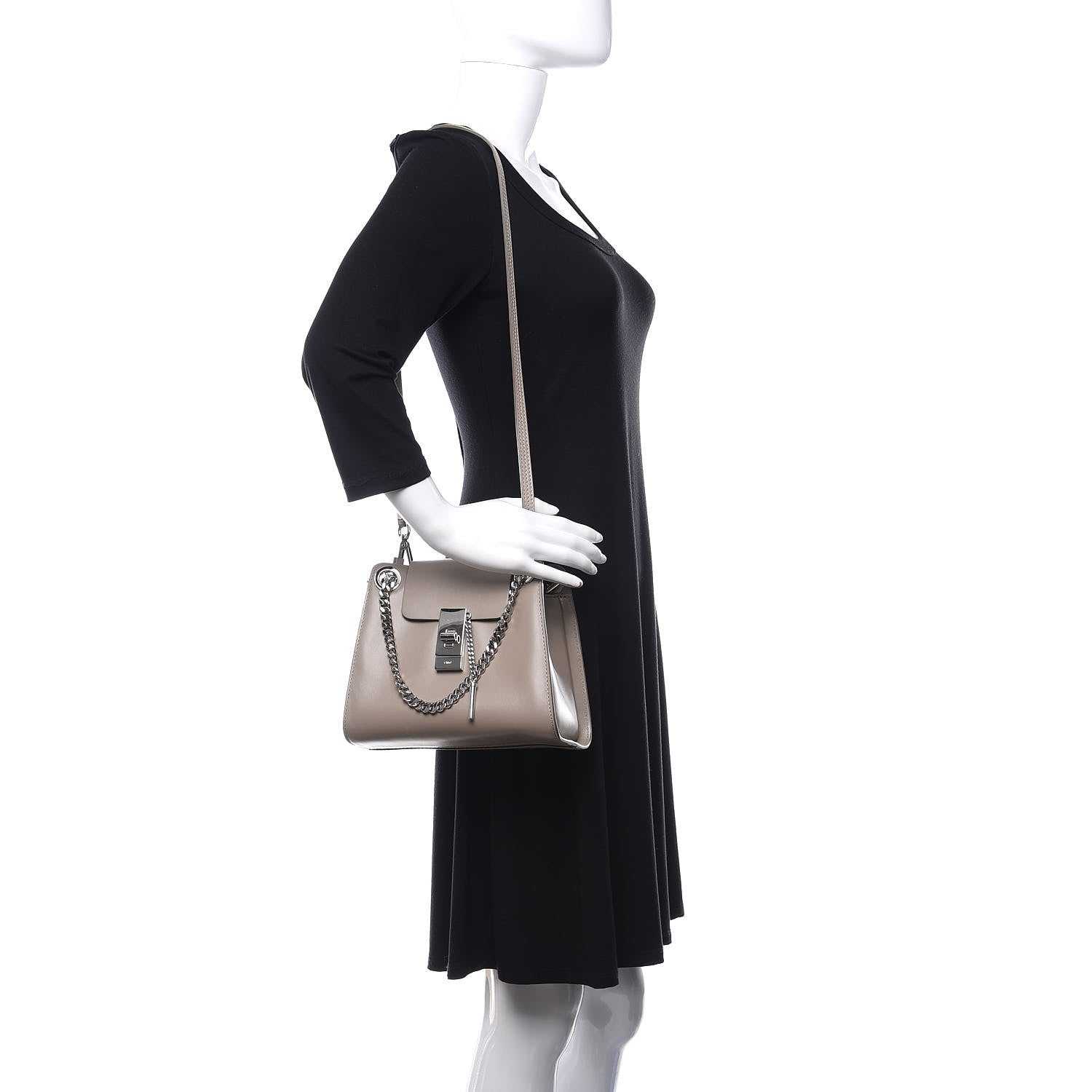 Chloe Shiny Calfskin Mini Annie Shoulder Bag Motty Grey 3 of 14