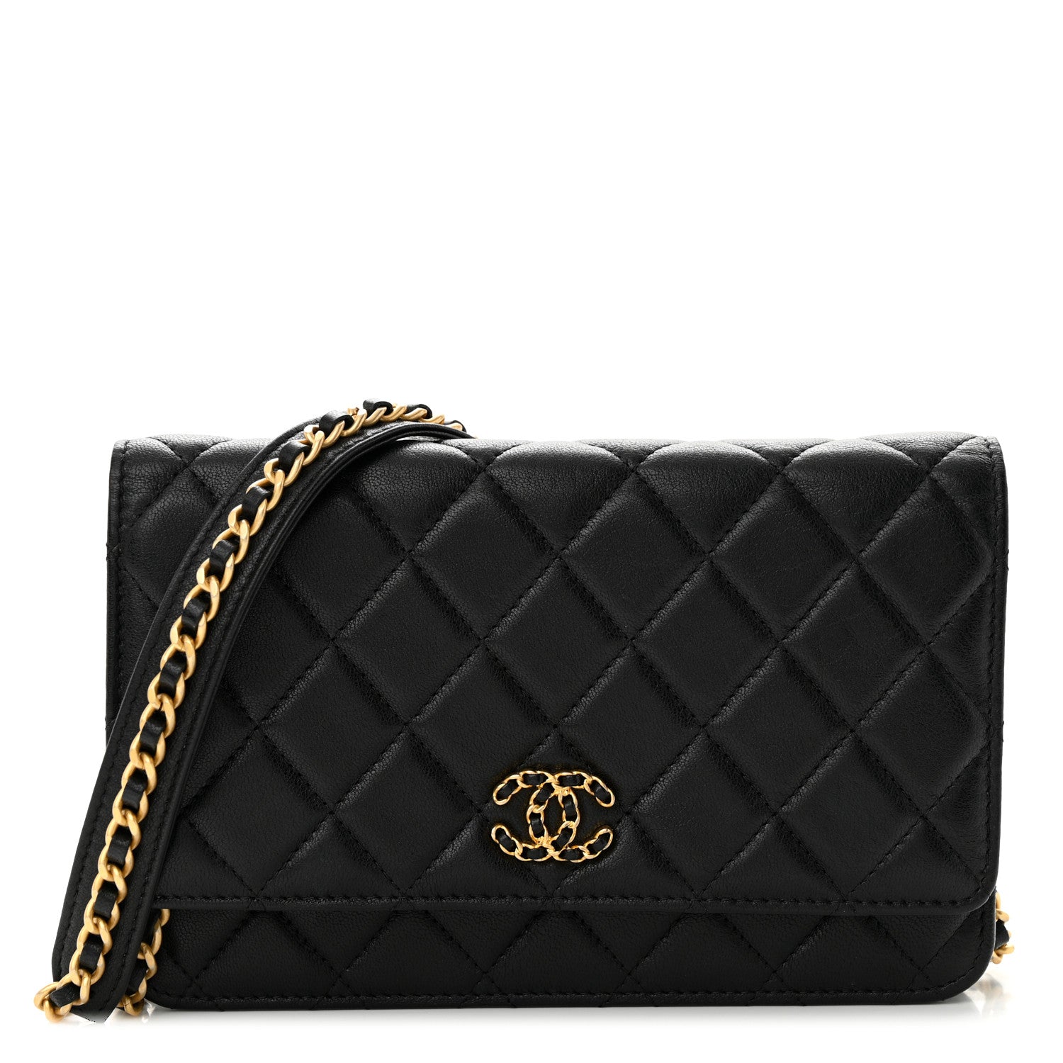 Chanel Lambskin Quilted Infinity Wallet On Chain WOC Black 1 of 12