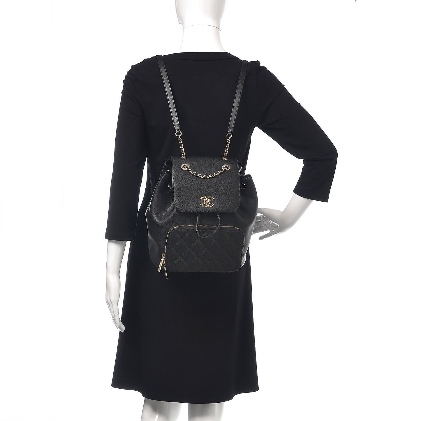 Caviar Quilted Business Affinity Backpack Black