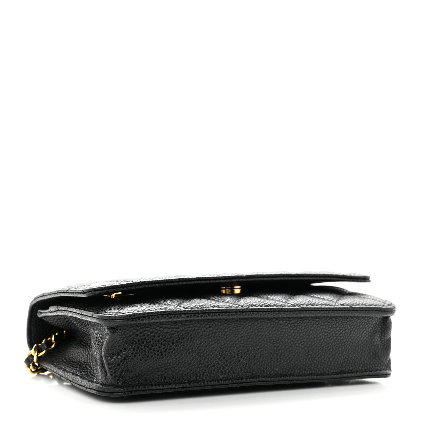 Caviar Quilted Wallet on Chain WOC Black