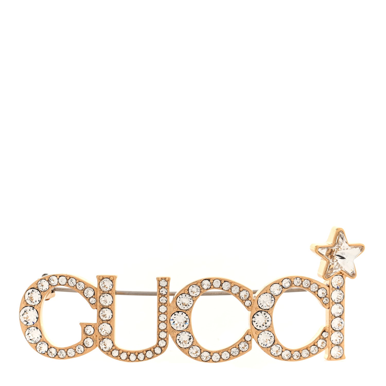Gucci Metal Crystal Gucci Star Brooch Gold 1737206 – FASHIONPHILE