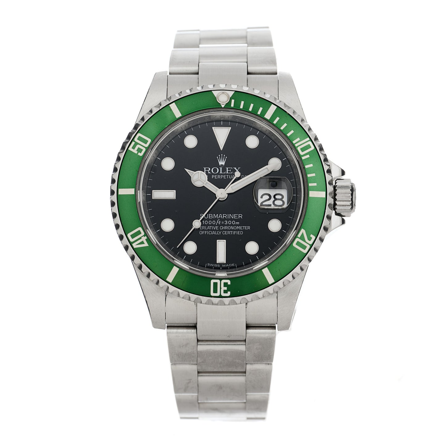 Stainless Steel 40mm Oyster Perpetual Submariner Date 50th Anniversary Kermit Watch Black 16610LV