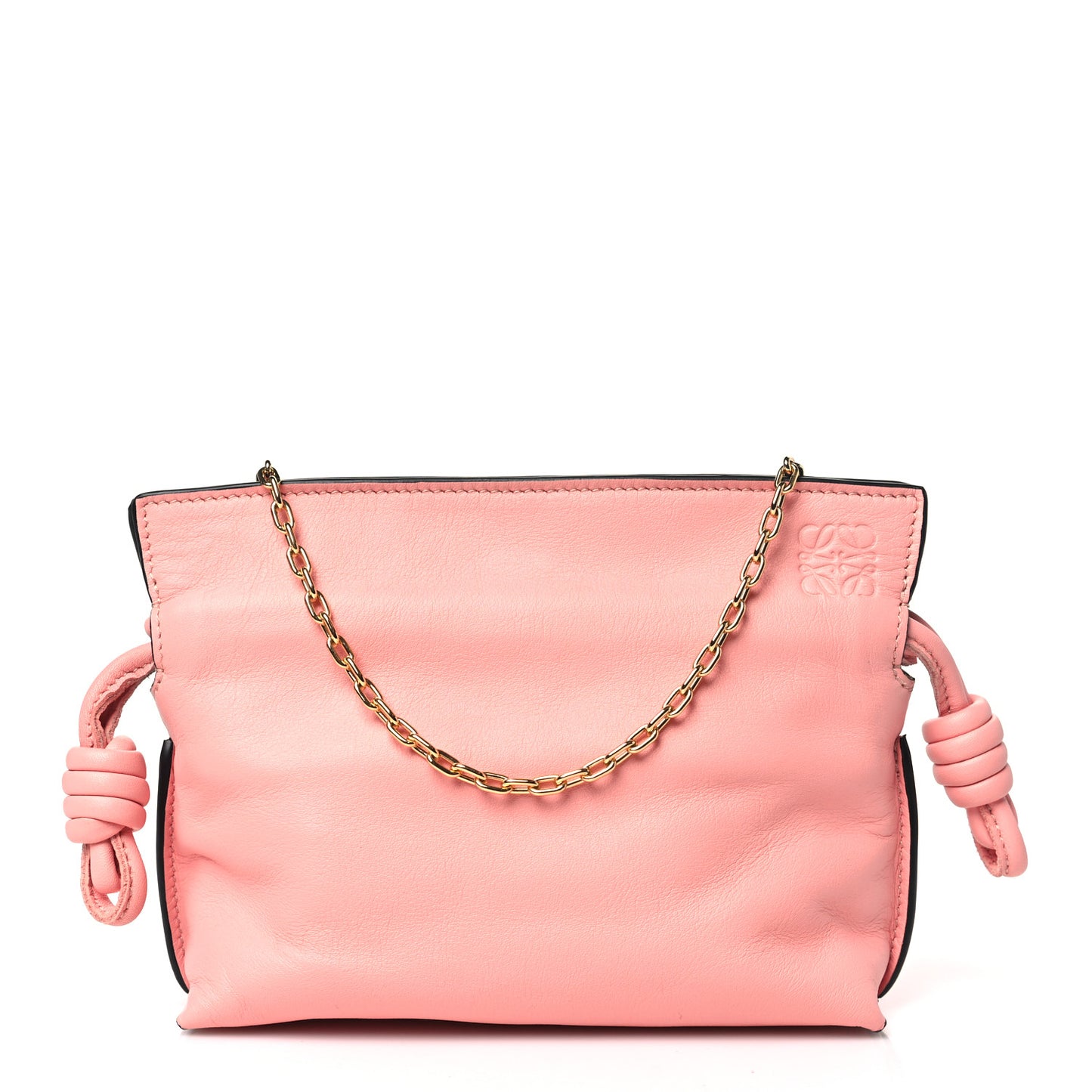 Calfskin Nano Flamenco Knot Clutch Warm Blossom