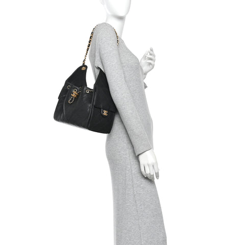 Caviar Quilted Small Chanel 25 Handbag Black