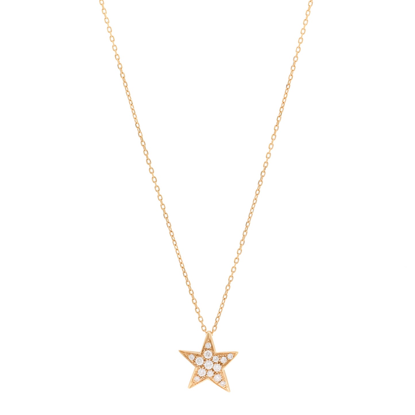 18K Yellow Gold Diamond Small Comete Geode Pendant Necklace