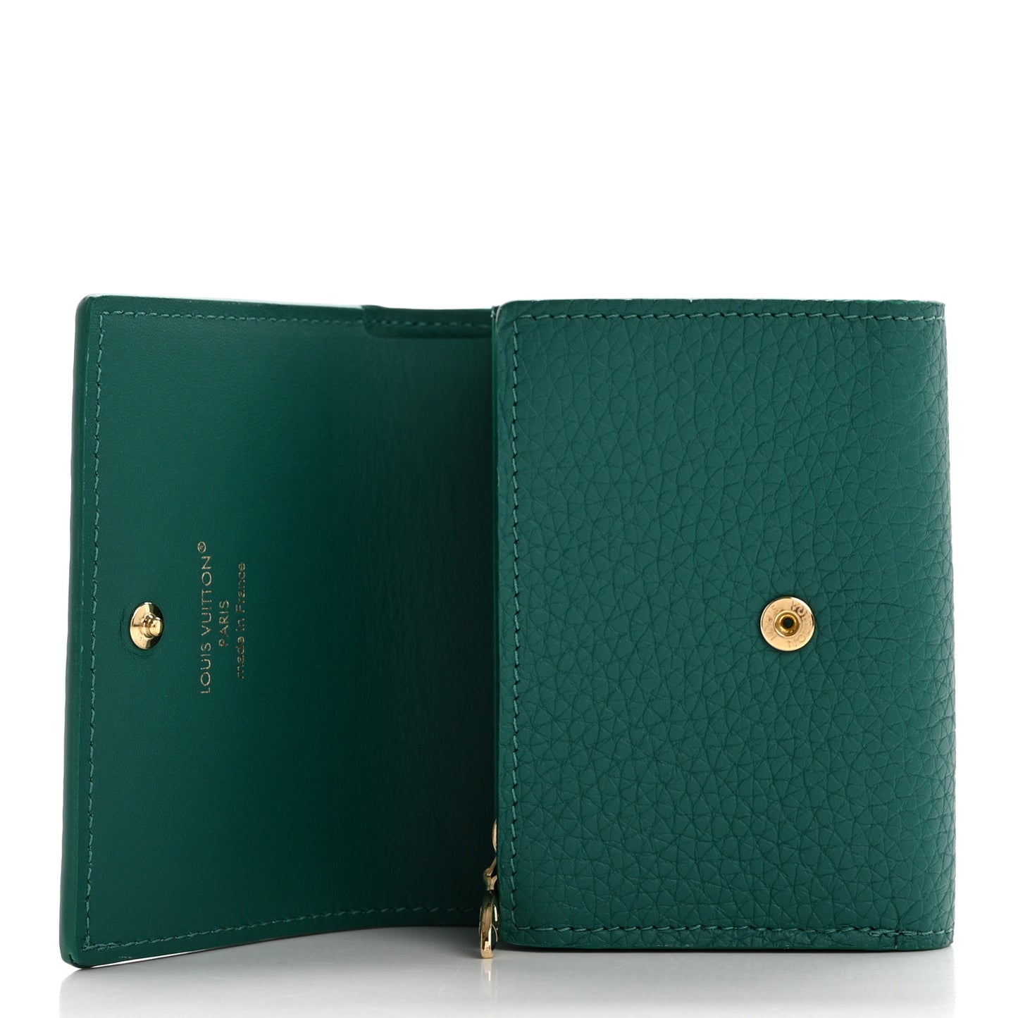 Taurillon Capucines Tiny Wallet Emerald Green