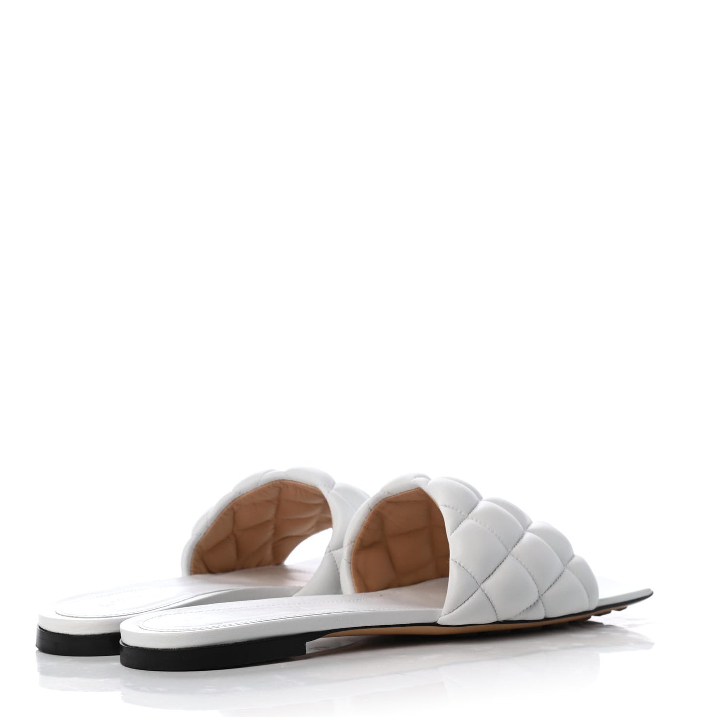 Nappa Matelasse Padded Flat Sandals 37 Optic White