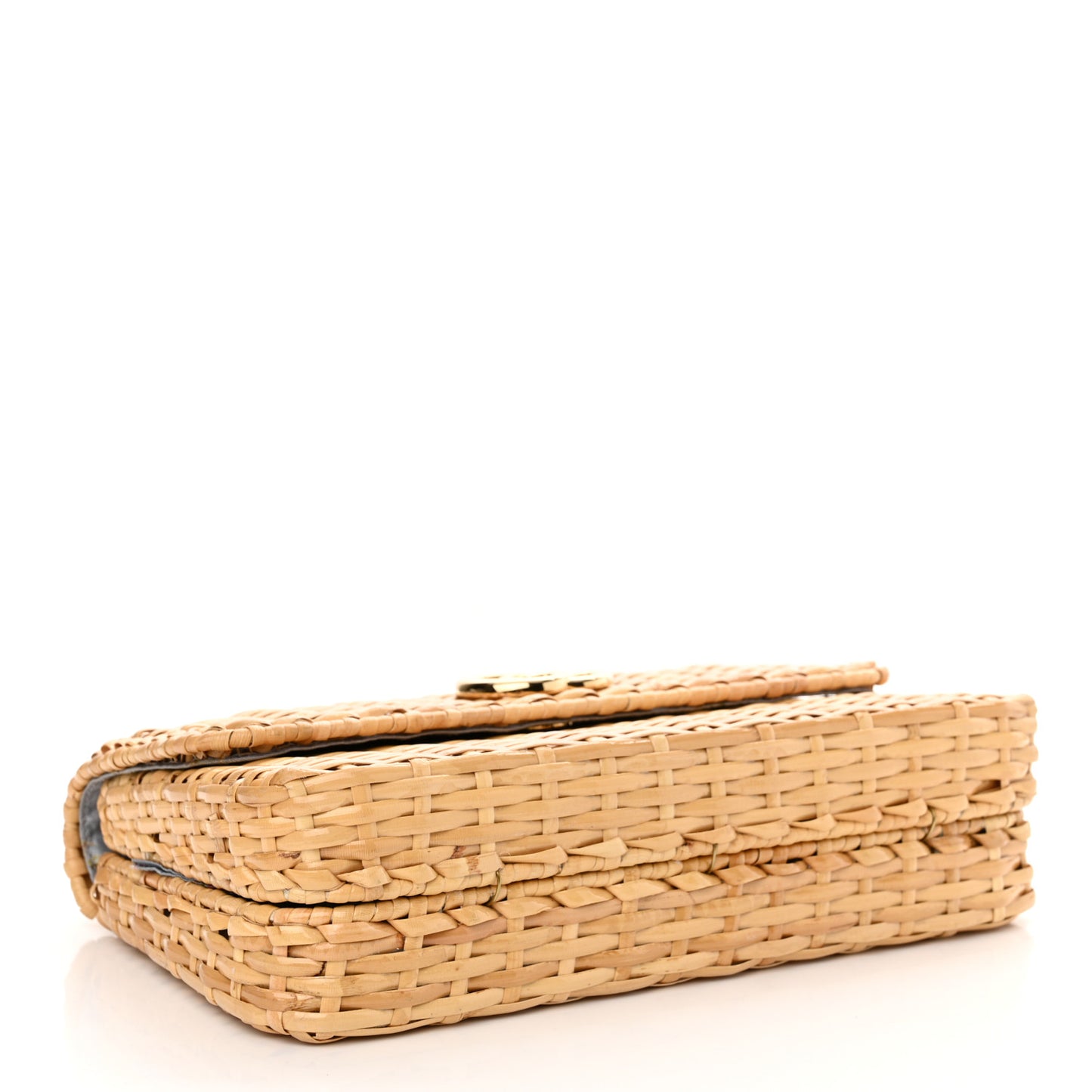 Glazed Wicker Small Cestino Shoulder Bag Natural