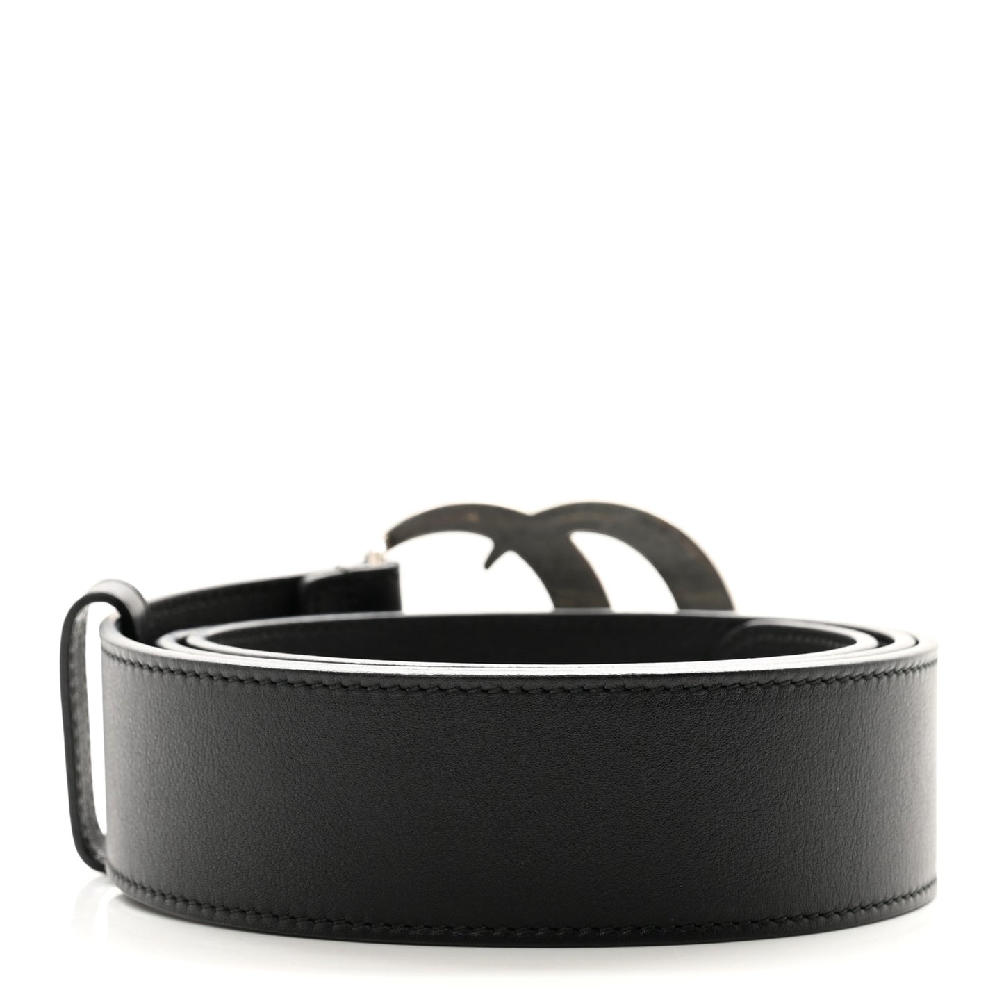 Moon Calfskin Nickel Double G 40mm Belt 90 36 Black