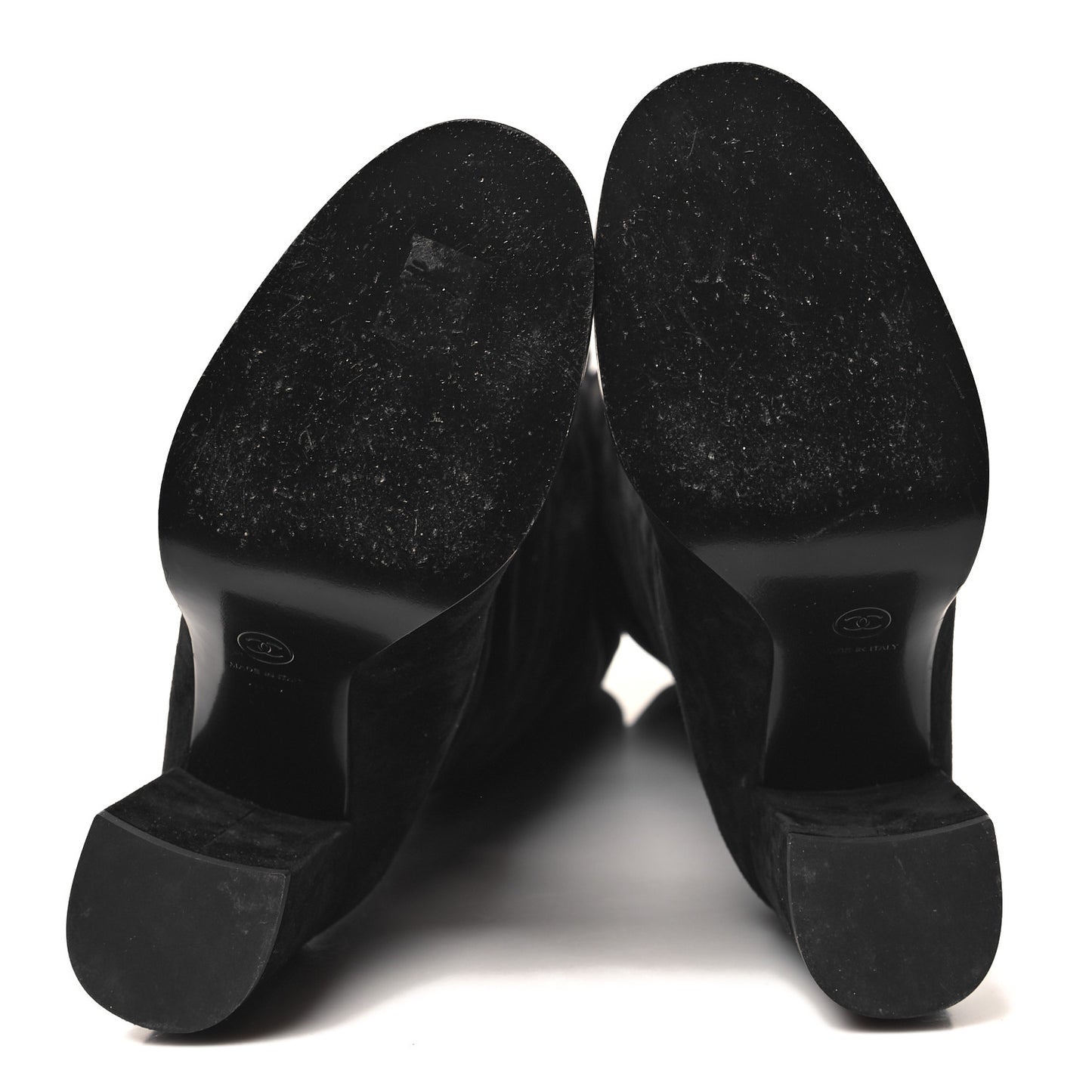 Suede Calfskin Grosgrain High Boots 39.5 Black