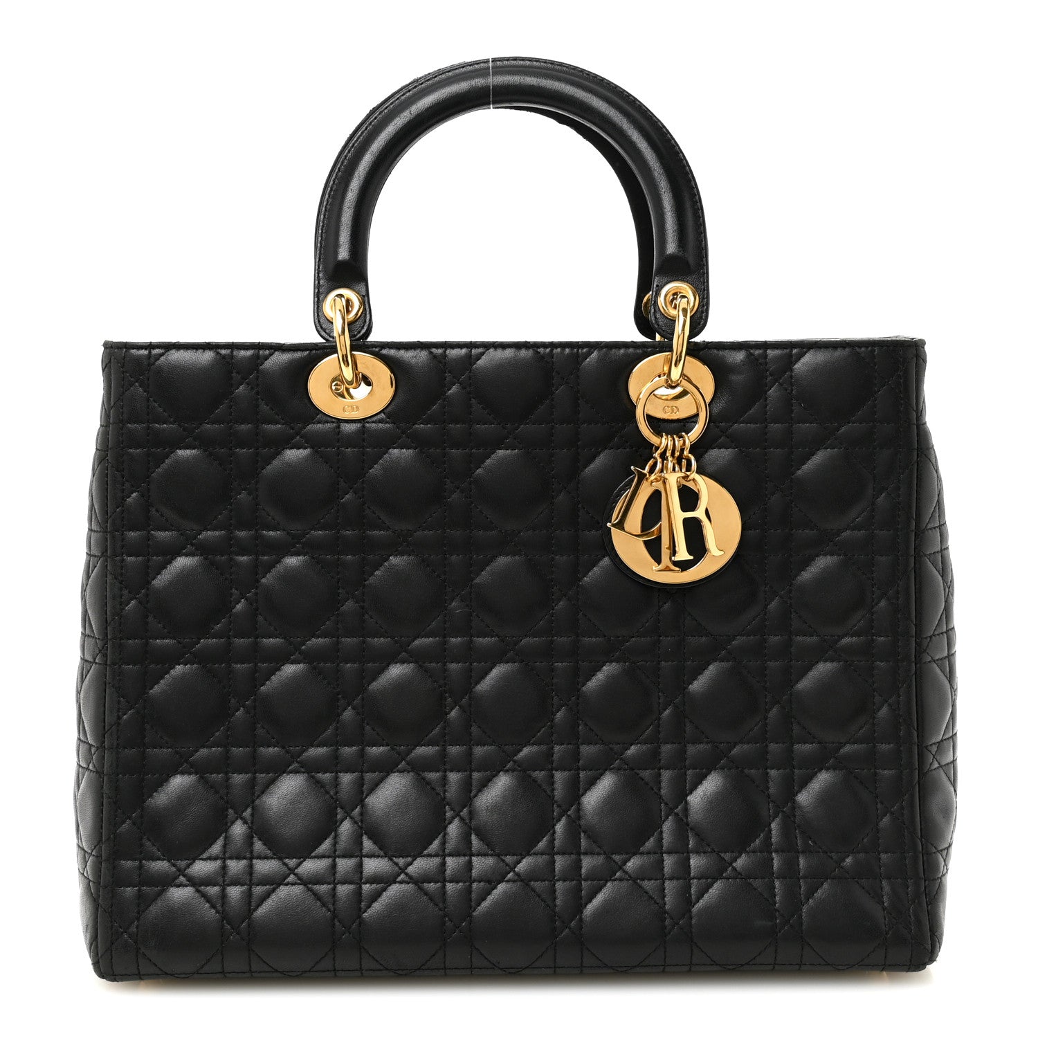 DIOR LADY DIOR　レディディオール【大幅値下げ】 Christian Dior Lambskin Cannage Large Lady Dior Black 1893711
