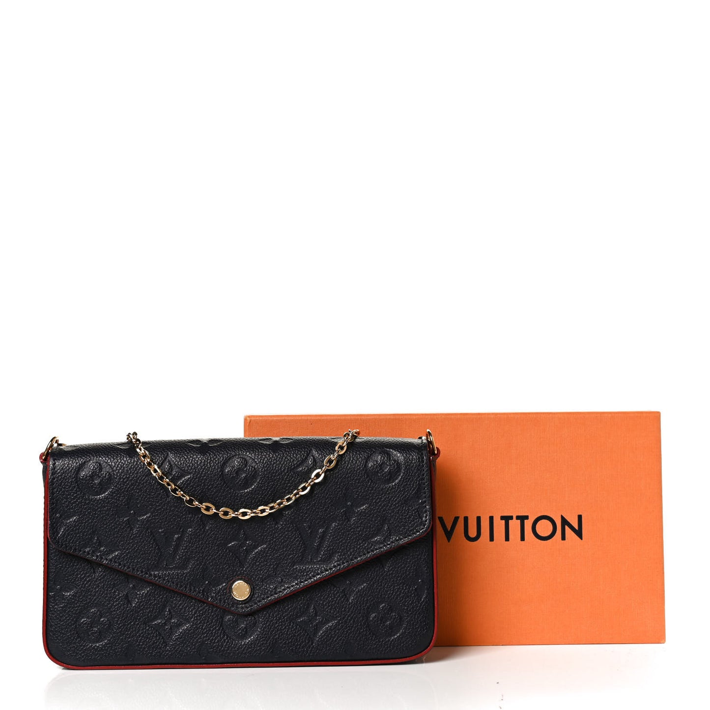 Empreinte Pochette Felicie Chain Wallet Marine Rouge