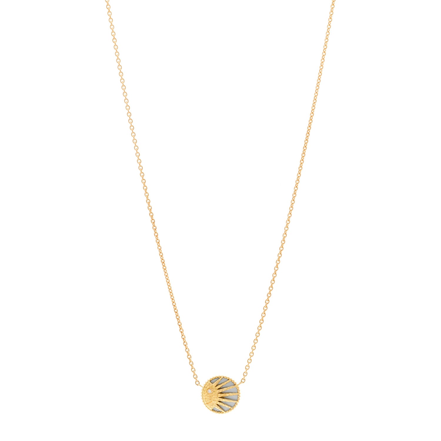 Christian Dior 18K Yellow Gold Diamond Black Onyx Mother of Pearl Rose Celeste Pendant Necklace 1 of 6