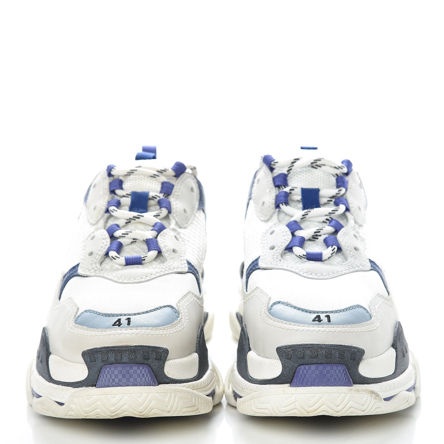 Fabric Mesh Mens Triple S Sneakers 41 White Blue Violet