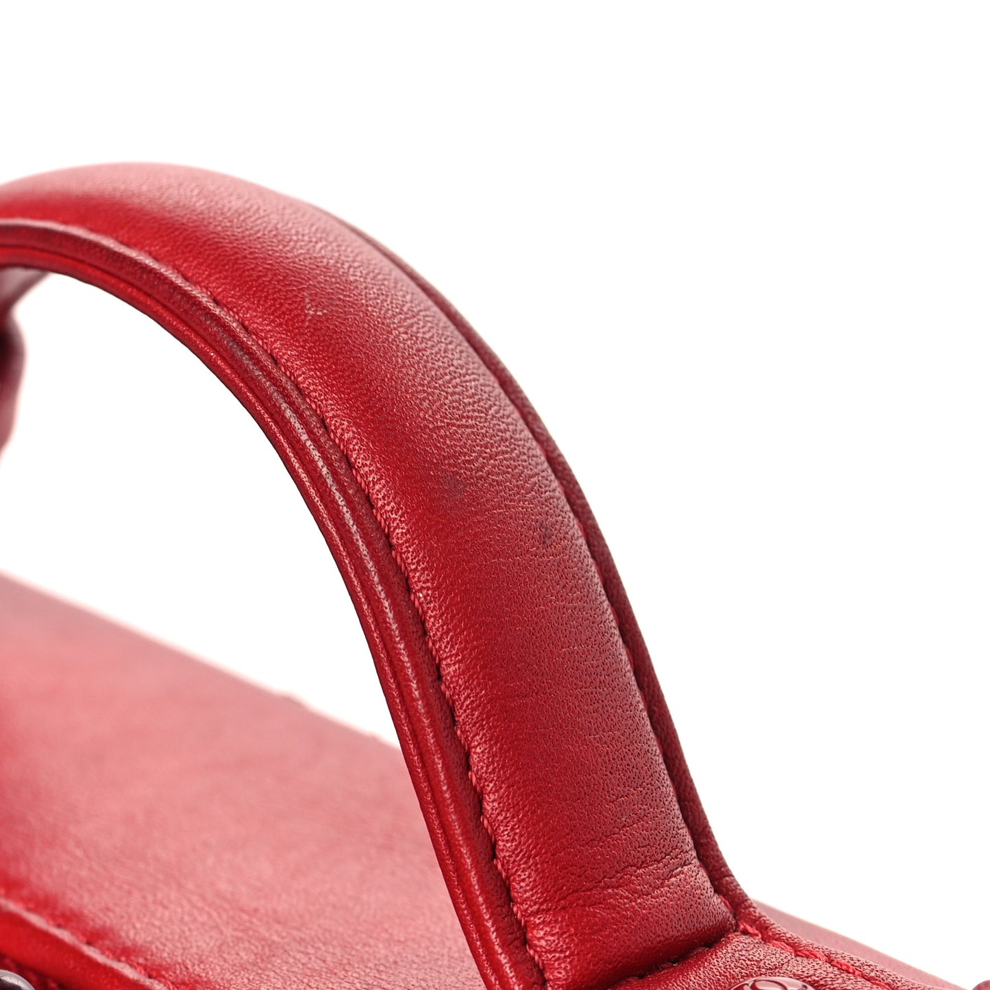 Lambskin Quilted Medium CC Filigree Vanity Case Dark Red