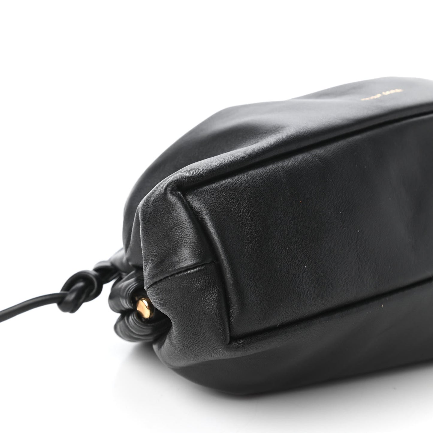 Lambskin Mini Cloud Clutch Black Flamma