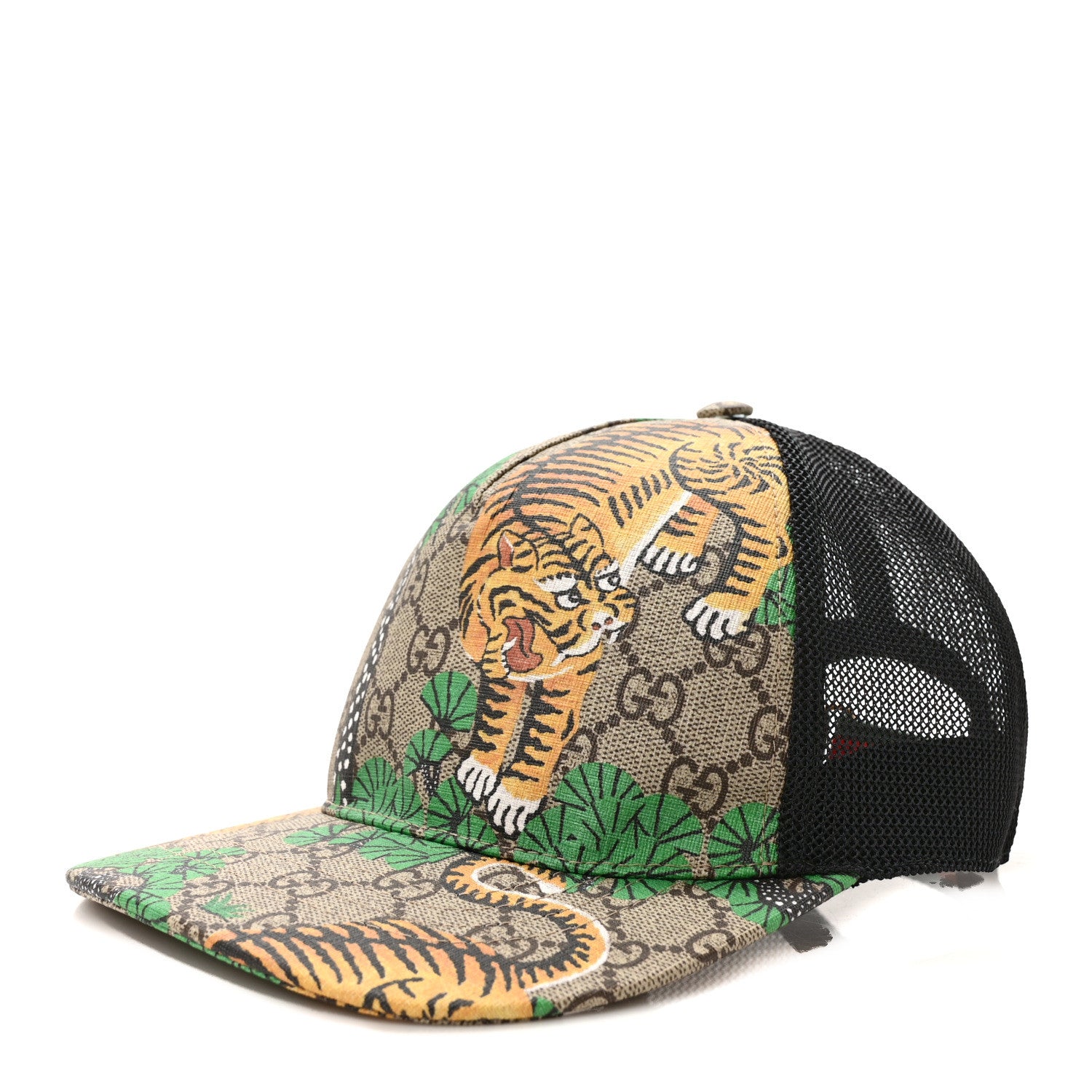 Gucci GG Supreme Monogram Bengal Print Baseball Hat 58 Beige Yard