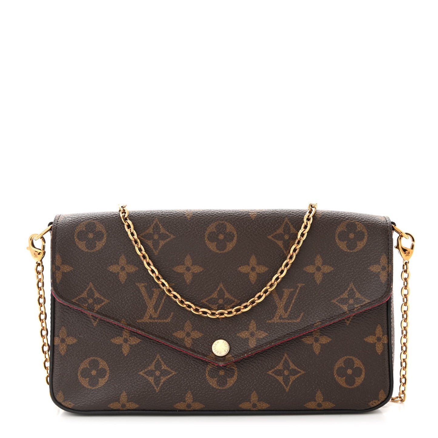 Monogram Pochette Felicie Chain Wallet Fuchsia