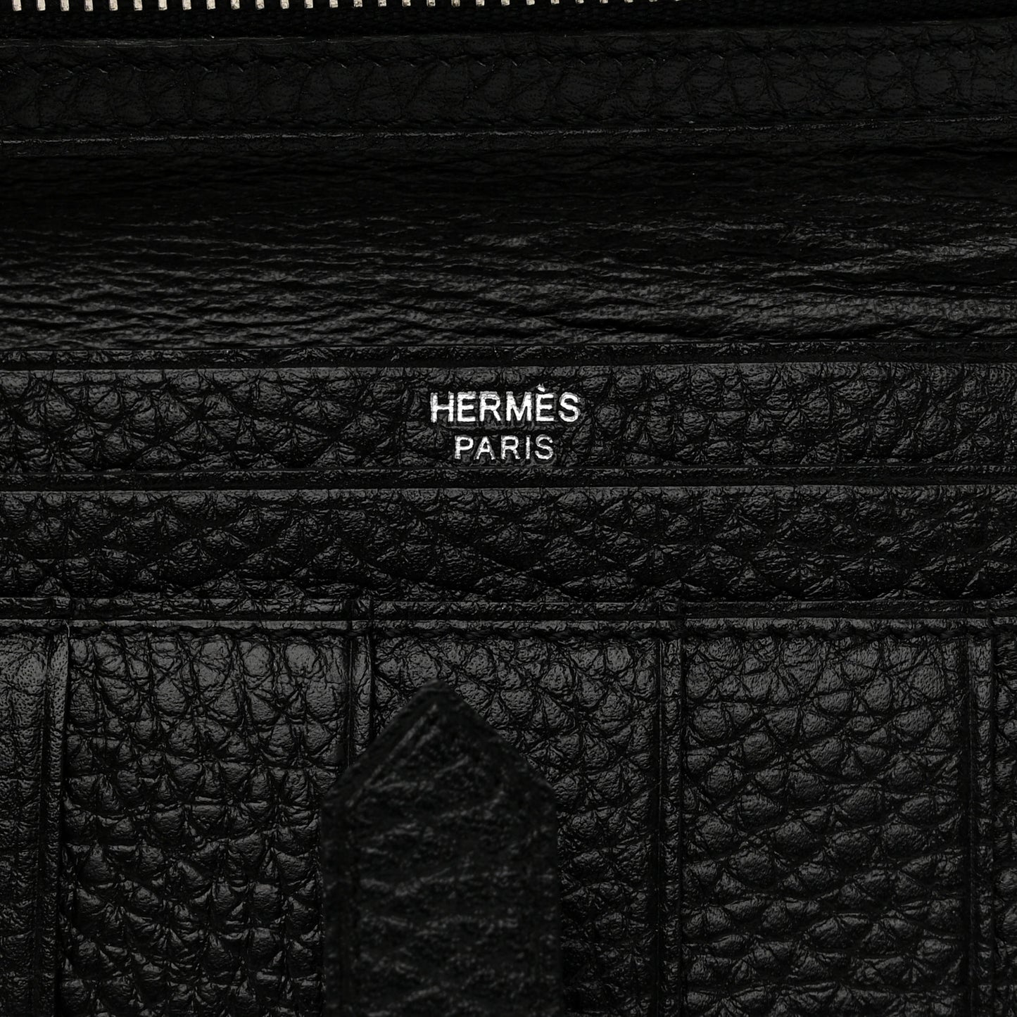 Taurillon Clemence Bearn Gusset Wallet Black