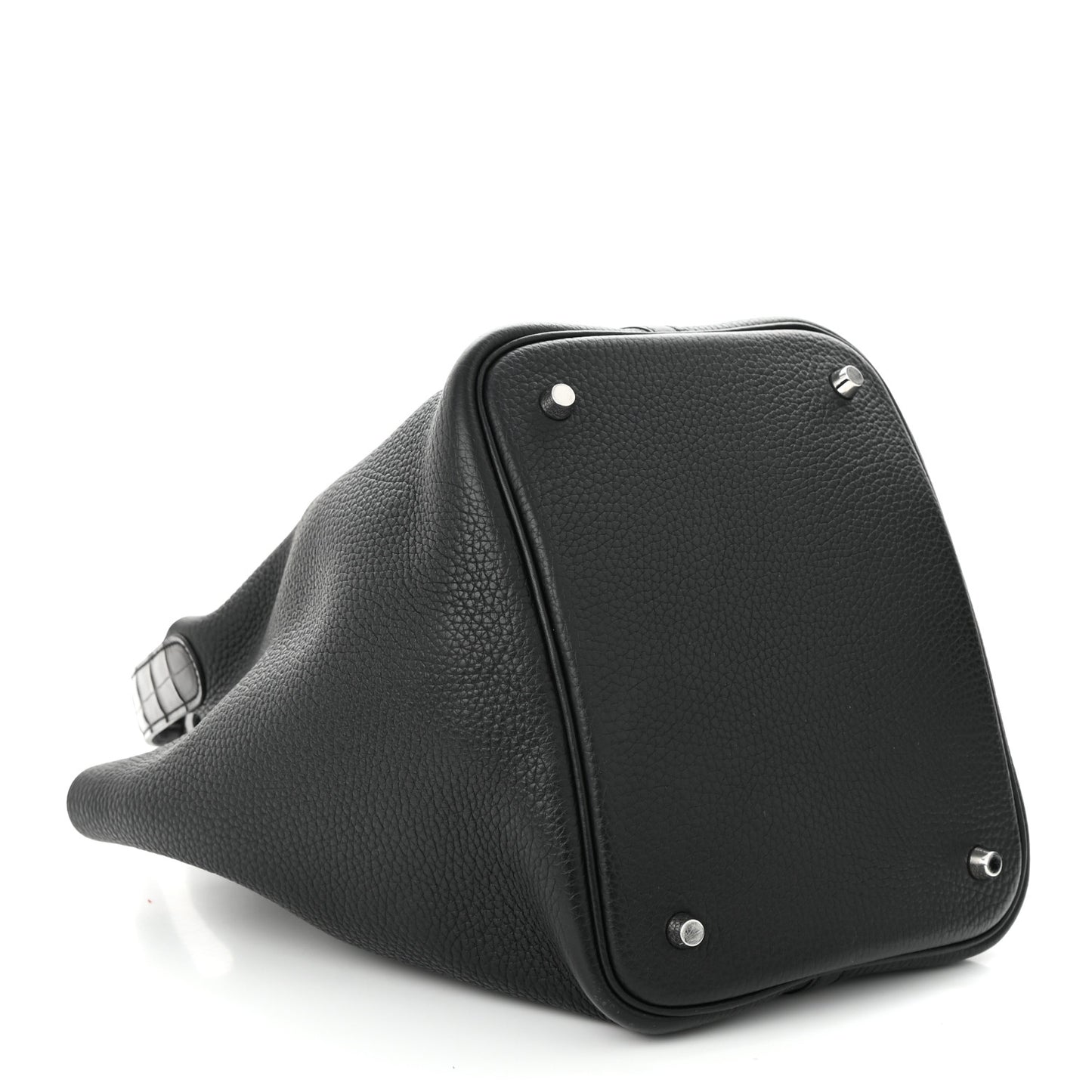 Taurillon Clemence Matte Alligator Picotin Lock Touch 22 MM Black