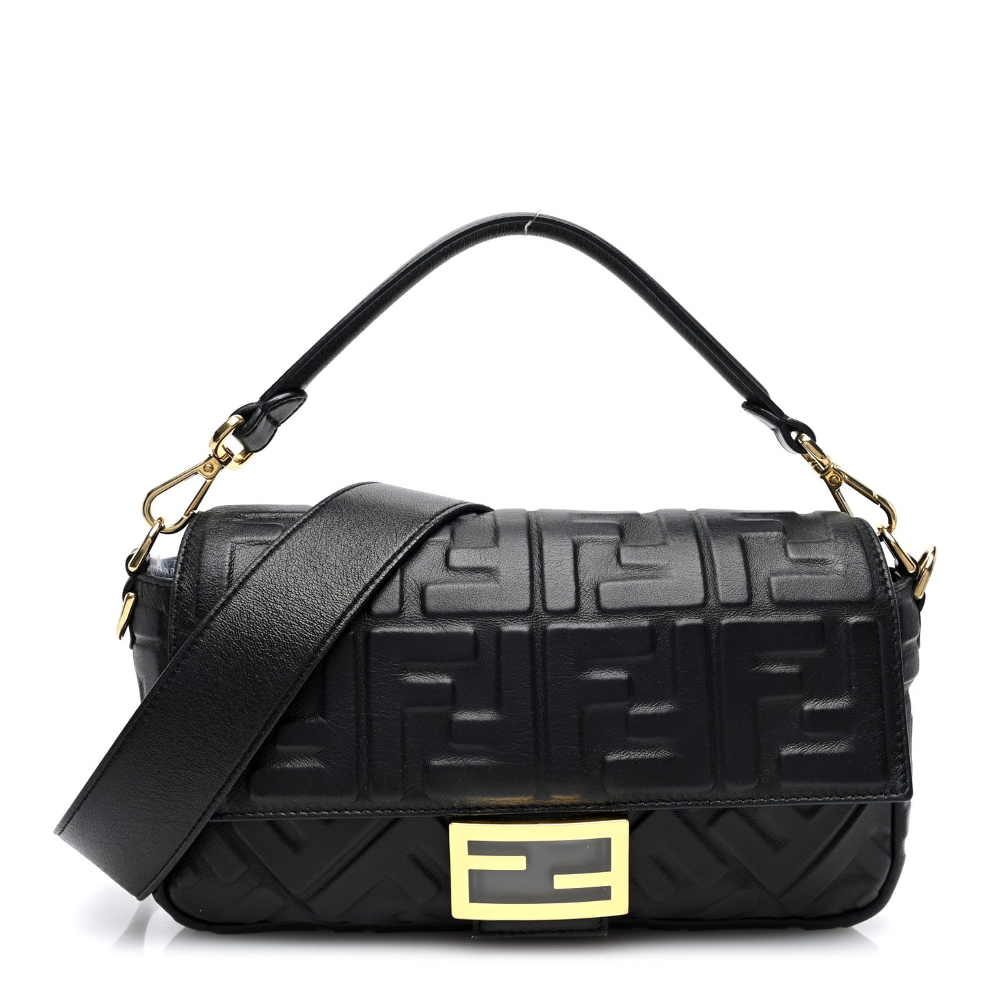 Nappa FF 1974 Embossed Baguette Black