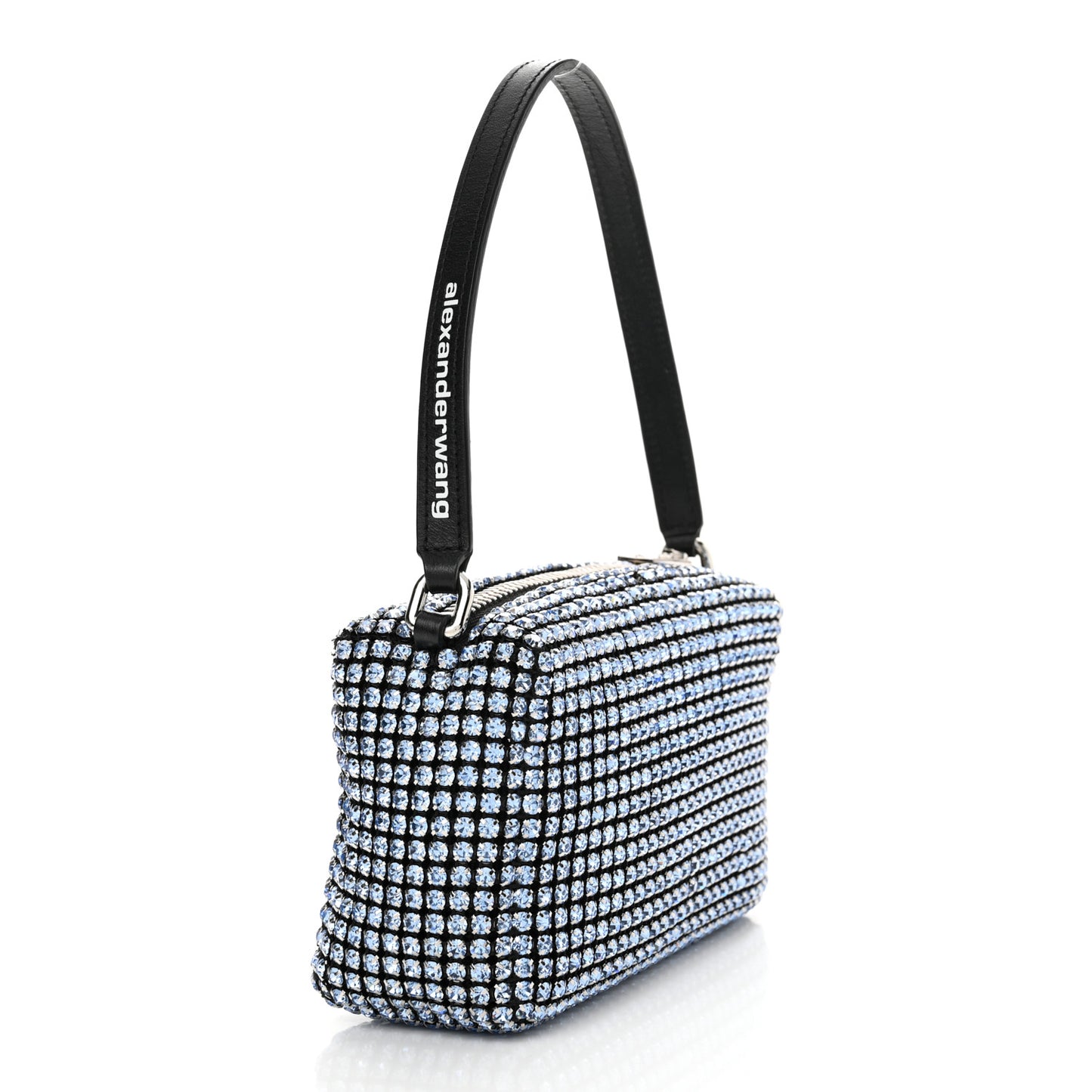 Mesh Crystal Rhinestone Mini Heiress Pouch Navy