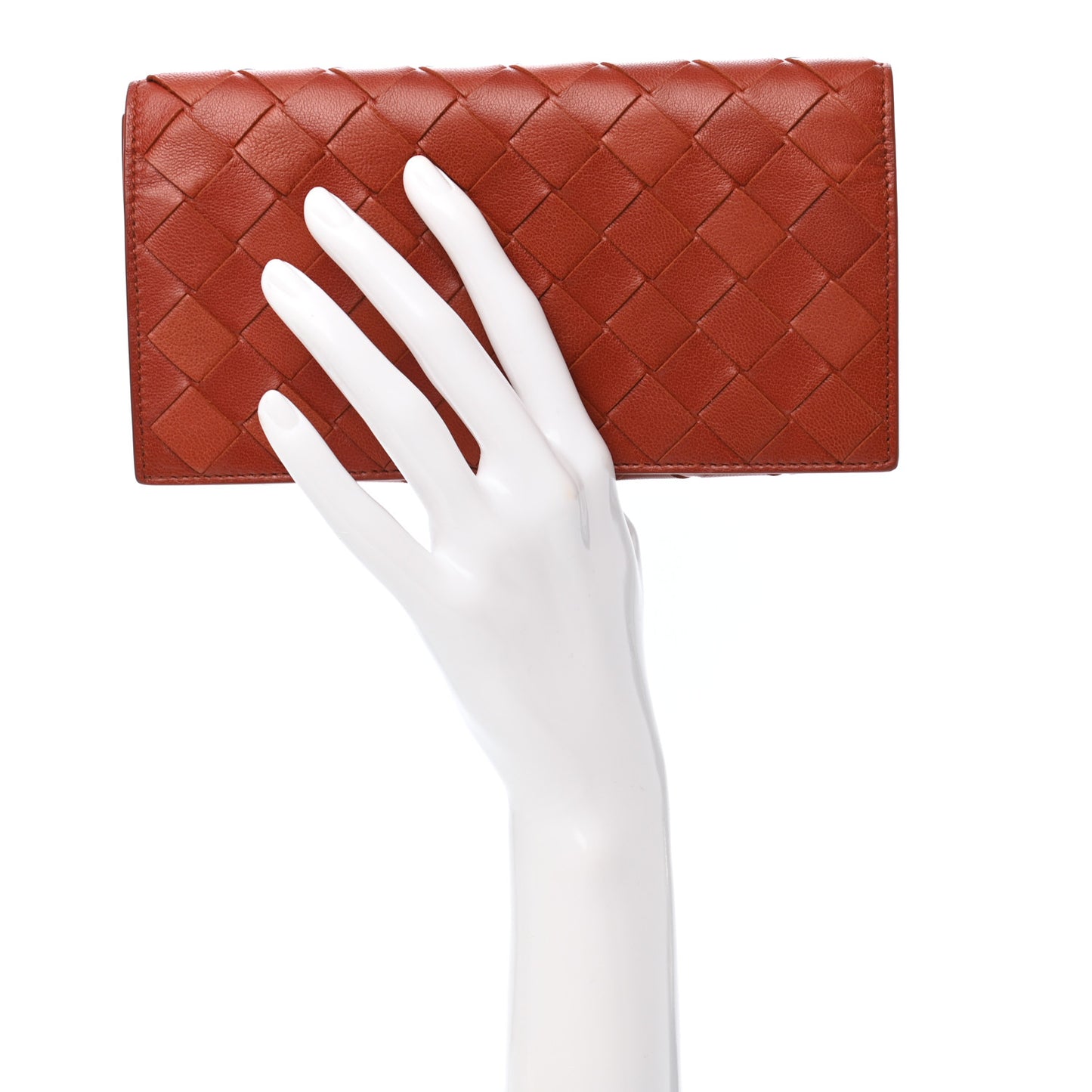 Nappa Intrecciato Continental Flap Wallet Rust