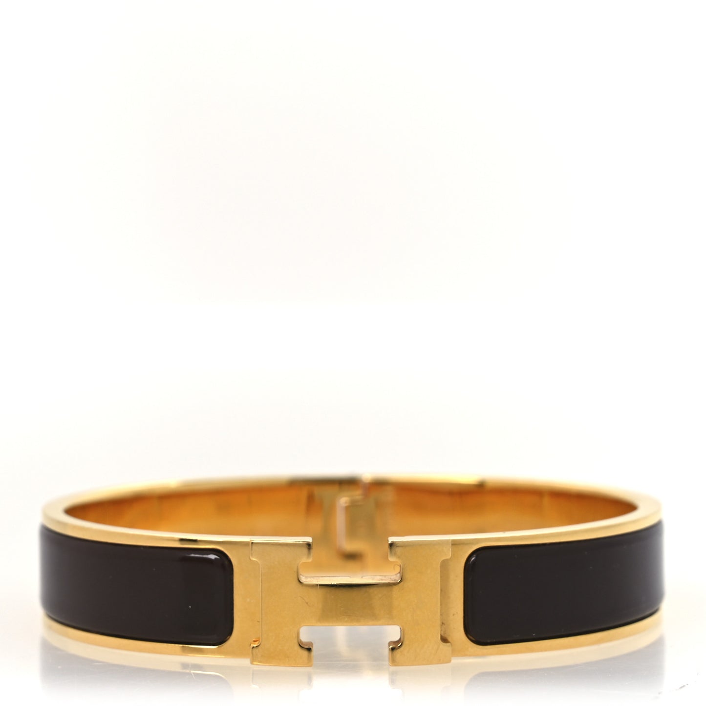 Enamel Narrow Clic Clac H Bracelet GM Moka