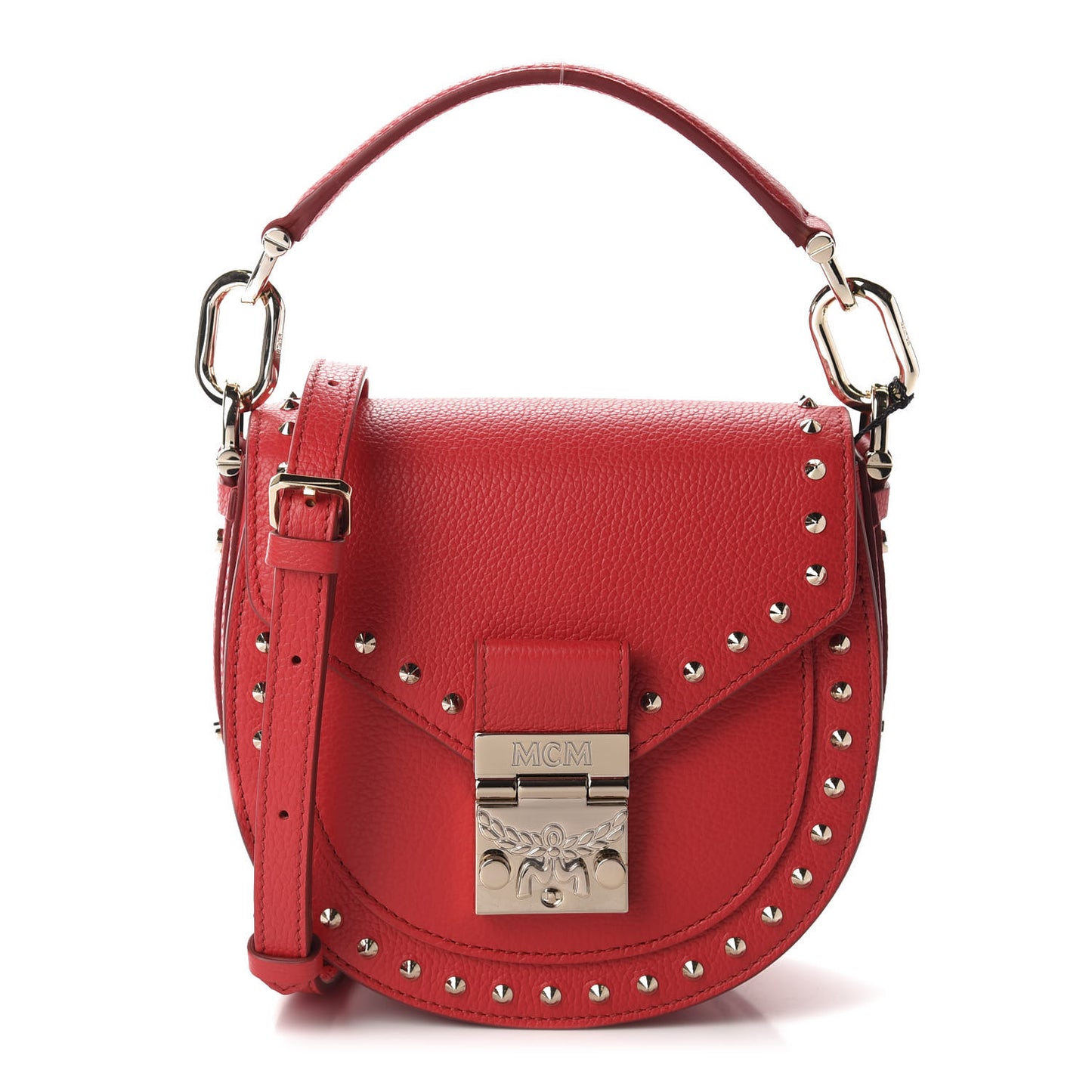Calfskin Mini Patricia Studded Crossbody Bag Red