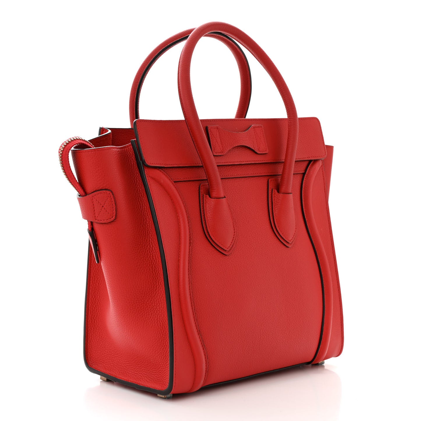 Drummed Calfskin Micro Luggage Red