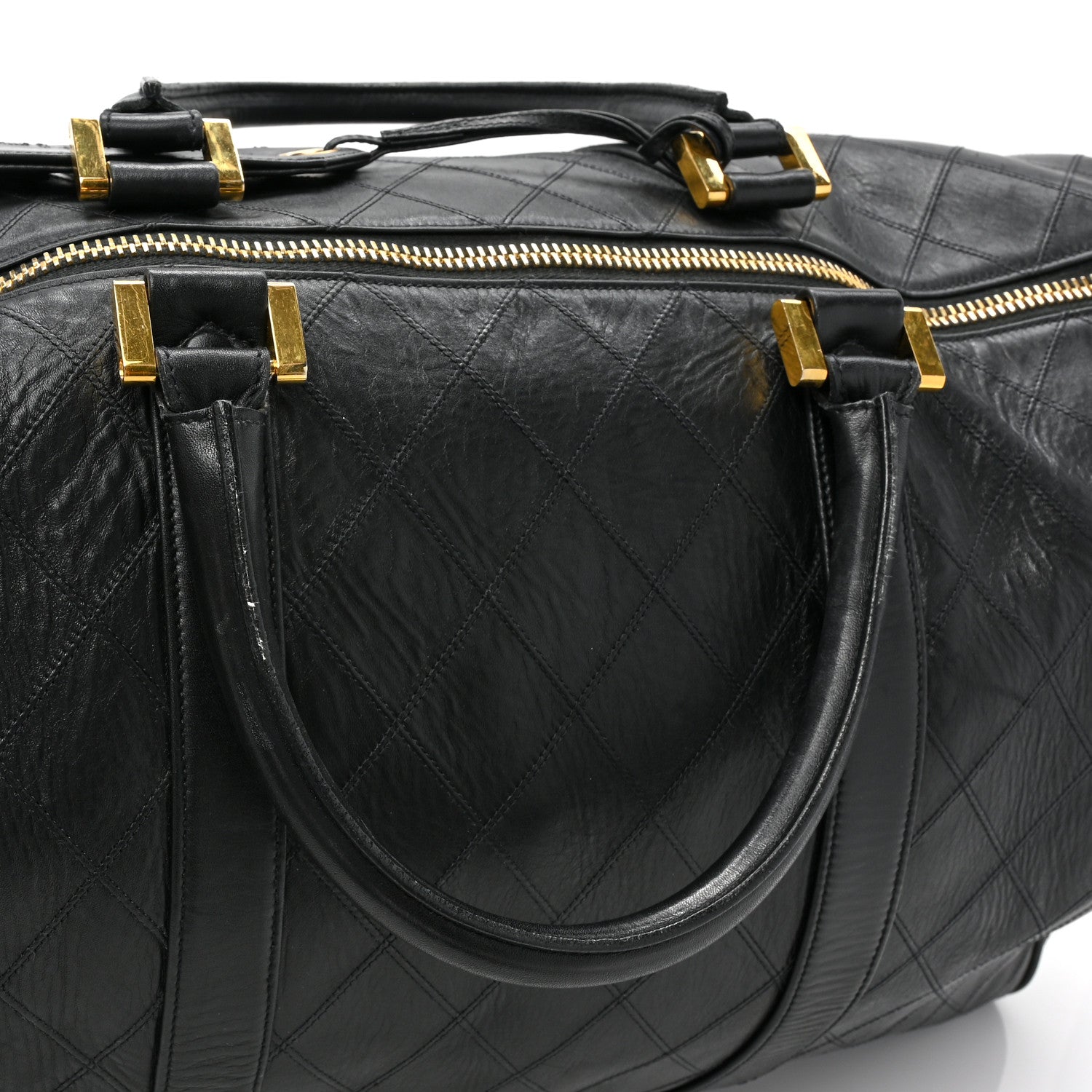 Chanel Calfskin Stitched CC Boston Black 18 of 19
