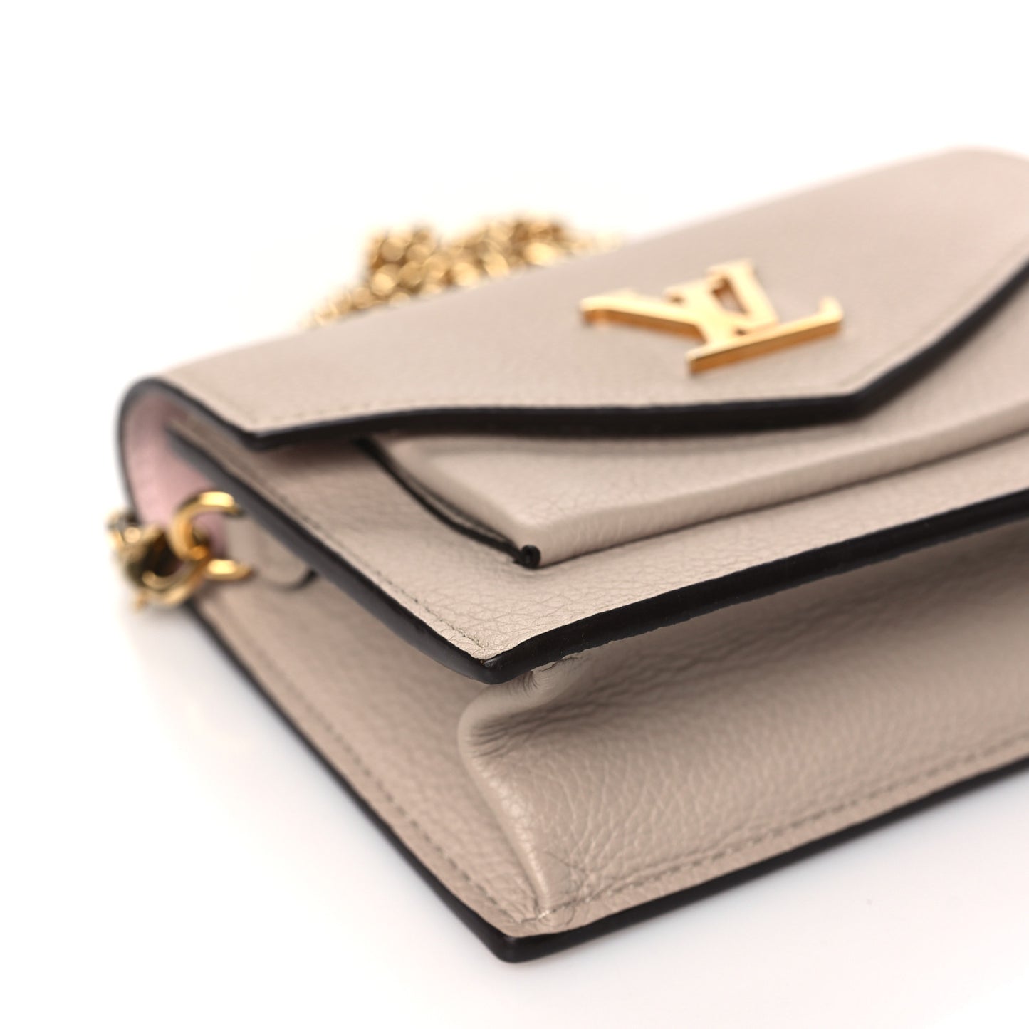Soft Calfskin Mini My Lockme Chain Pochette Greige
