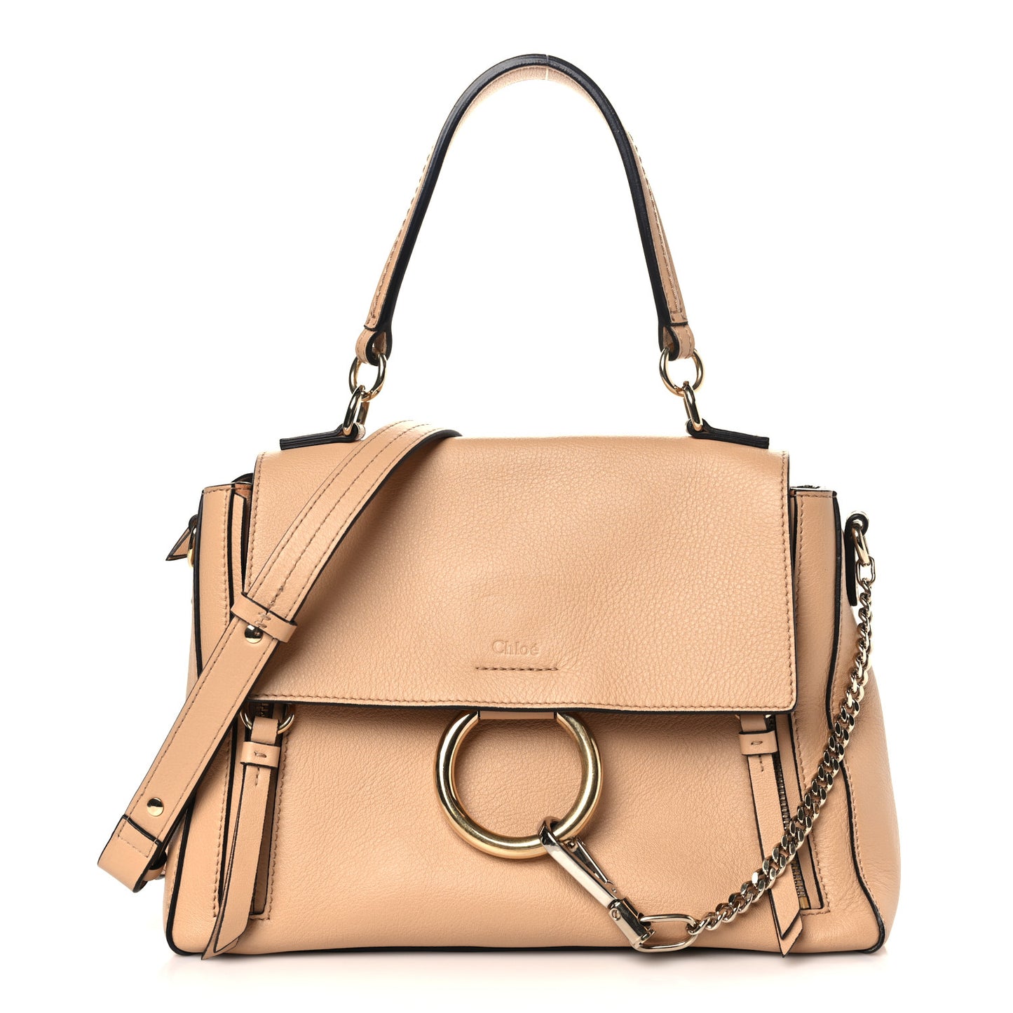 Calfskin Small Faye Day Shoulder Bag Blush Nude