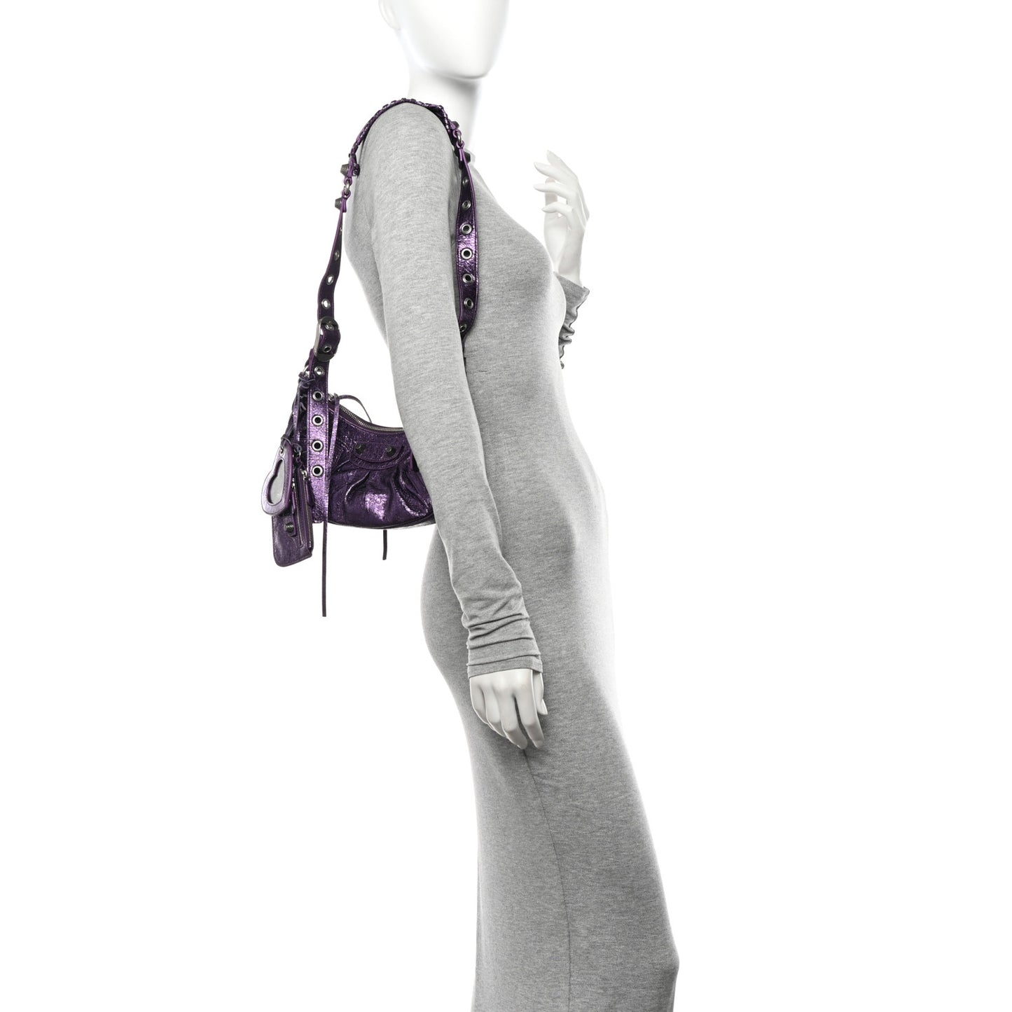 Metallic Agneau Arena Le Cagole Shoulder Bag XS Met Mauve
