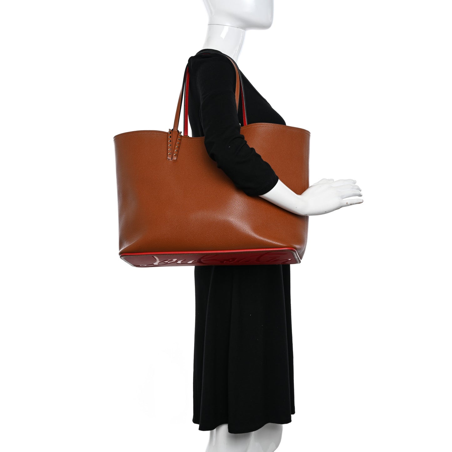 Calfskin Spikes East West Cabata Tote Cannelle
