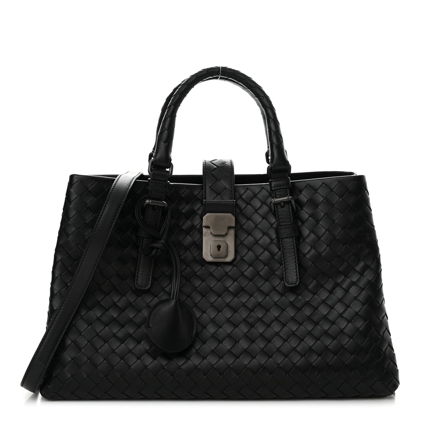 Light Calf Intrecciato Small Roma Black